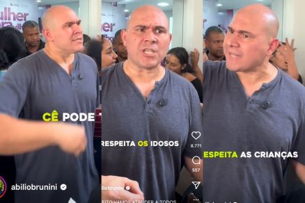 Momento em que o prefeito Abilio Brunini (PL) se irritou com a confusão