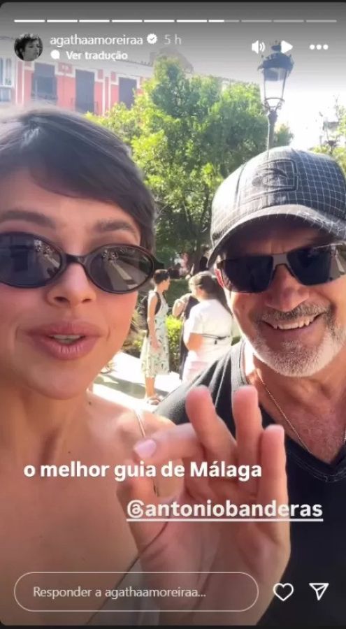 Antonio Bandeiras vira guia de Agatha Moreira na Espanha