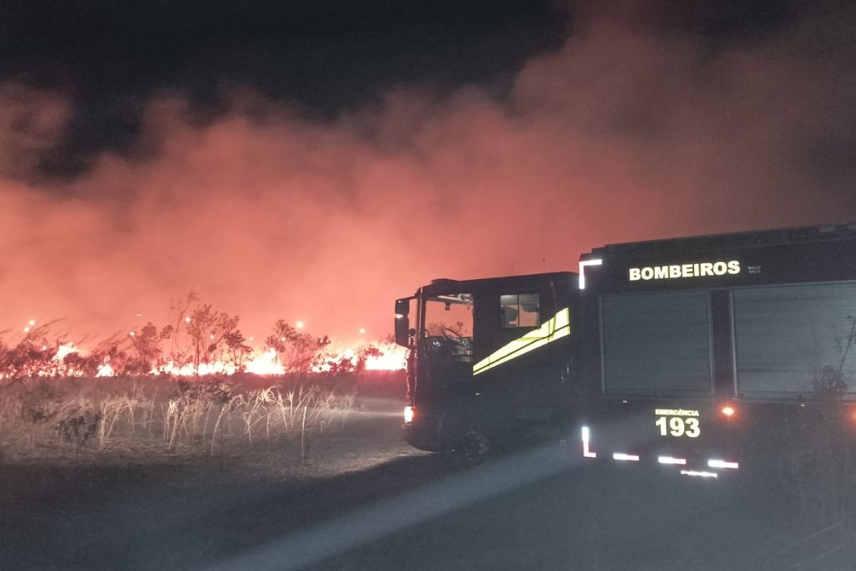 Incendio em area de preservacao de Primara do leste