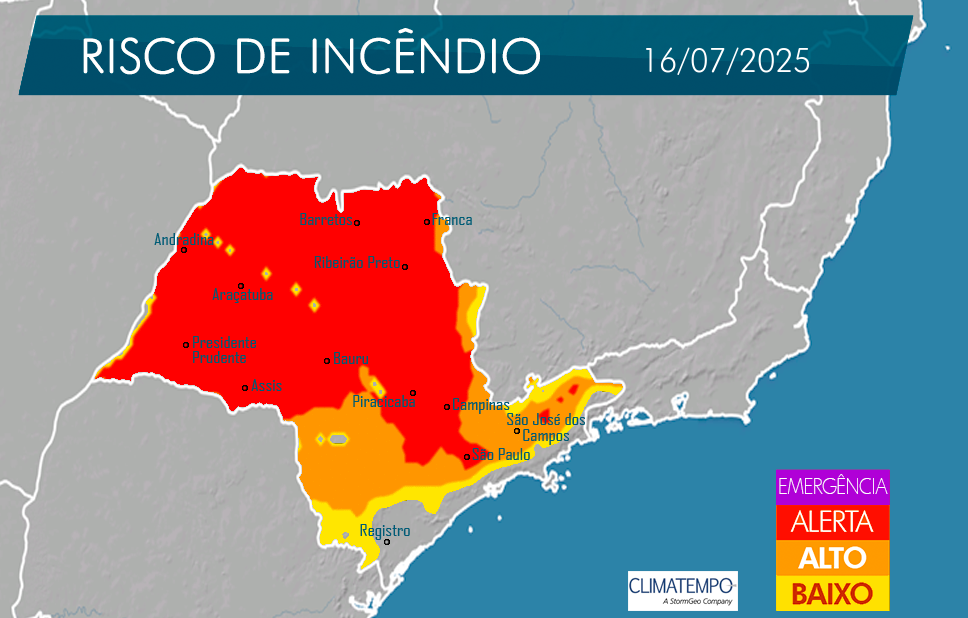 Governo de SP alerta para risco de incêndios no estado