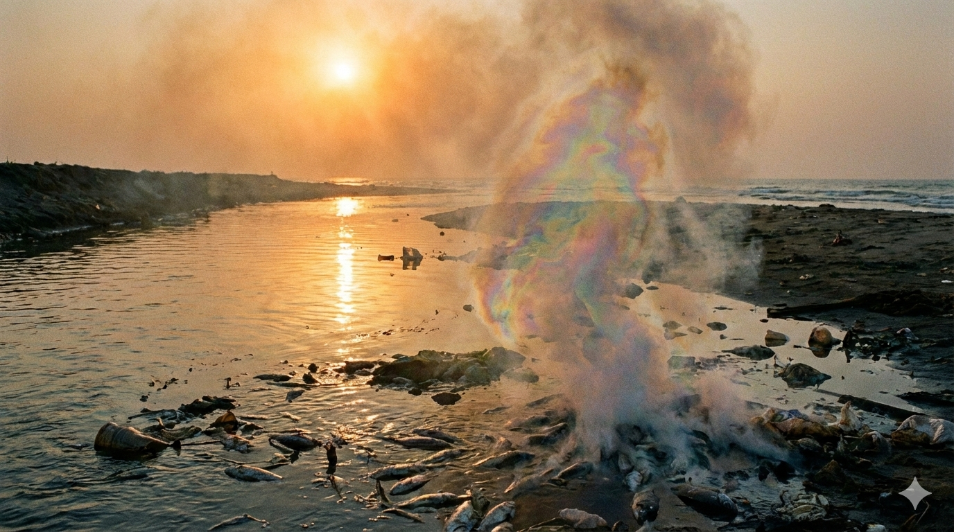 Estudo revela que a luz solar transforma microplásticos em nuvens químicas invisíveis que poluem rios e oceanos