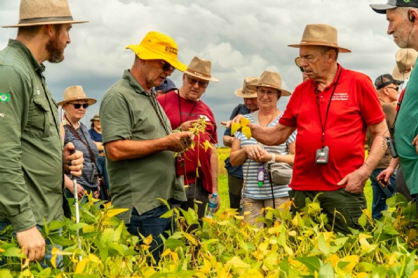 Comitiva de agricultores alemães visitam experimentos da primeira safra no CTECNO Parecis