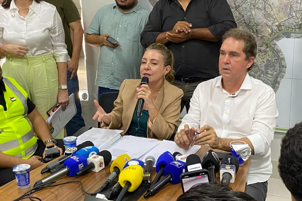 Flávia Moretti anuncia retirada de radares e troca mais três secretários em Várzea Grande. (Foto: Luiz Vieira/ TVCA)
