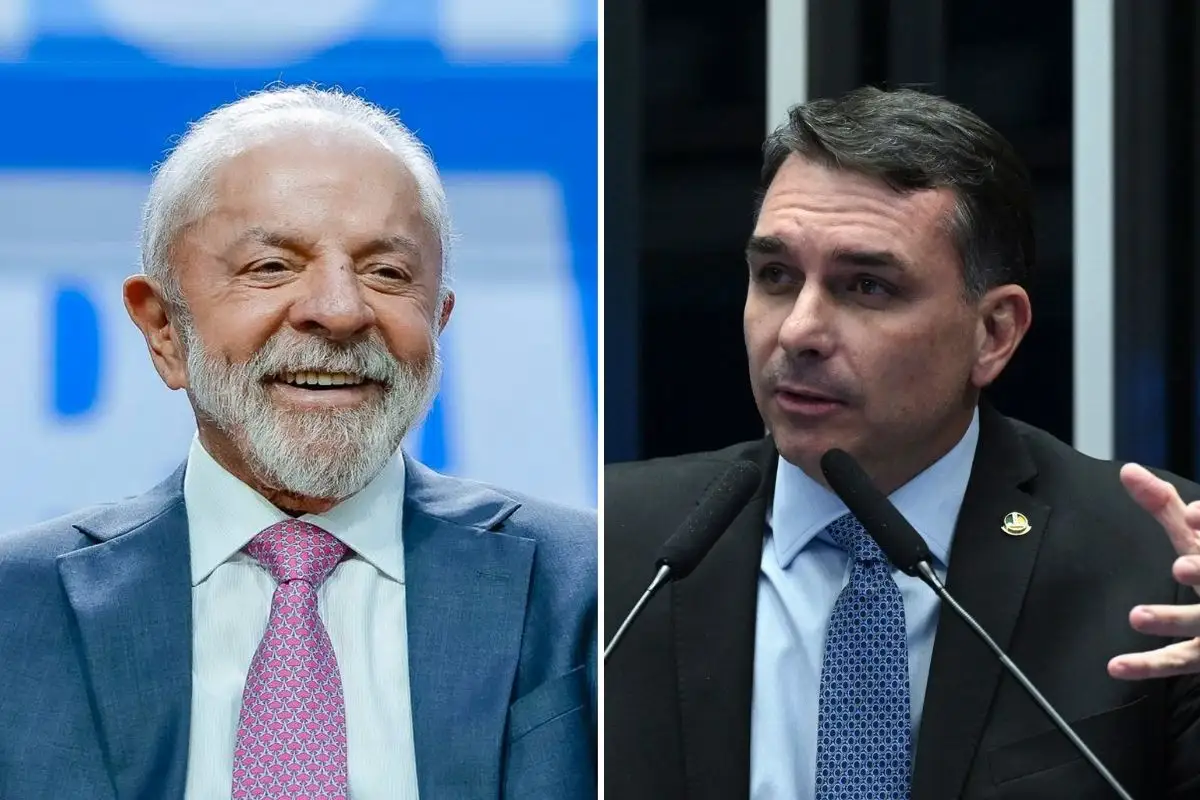 Montagem mostra Lula e Flávio Bolsonaro (Foto: Ricardo Stuckert/PR e Carlos Moura/Agência Senado)