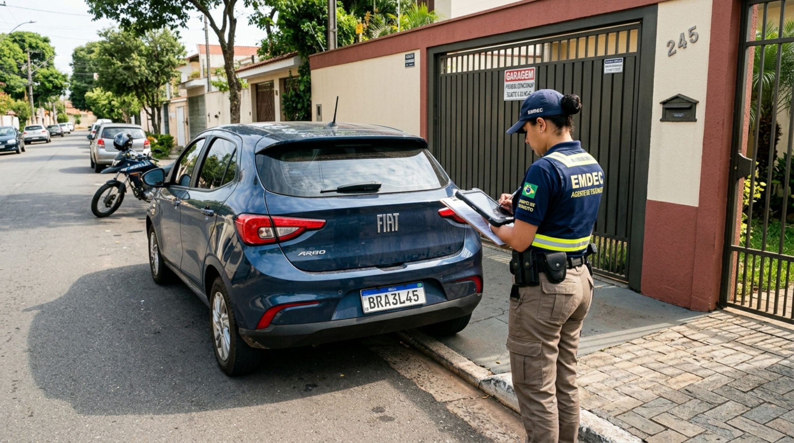 Parar diante da própria garagem é permitido por lei?