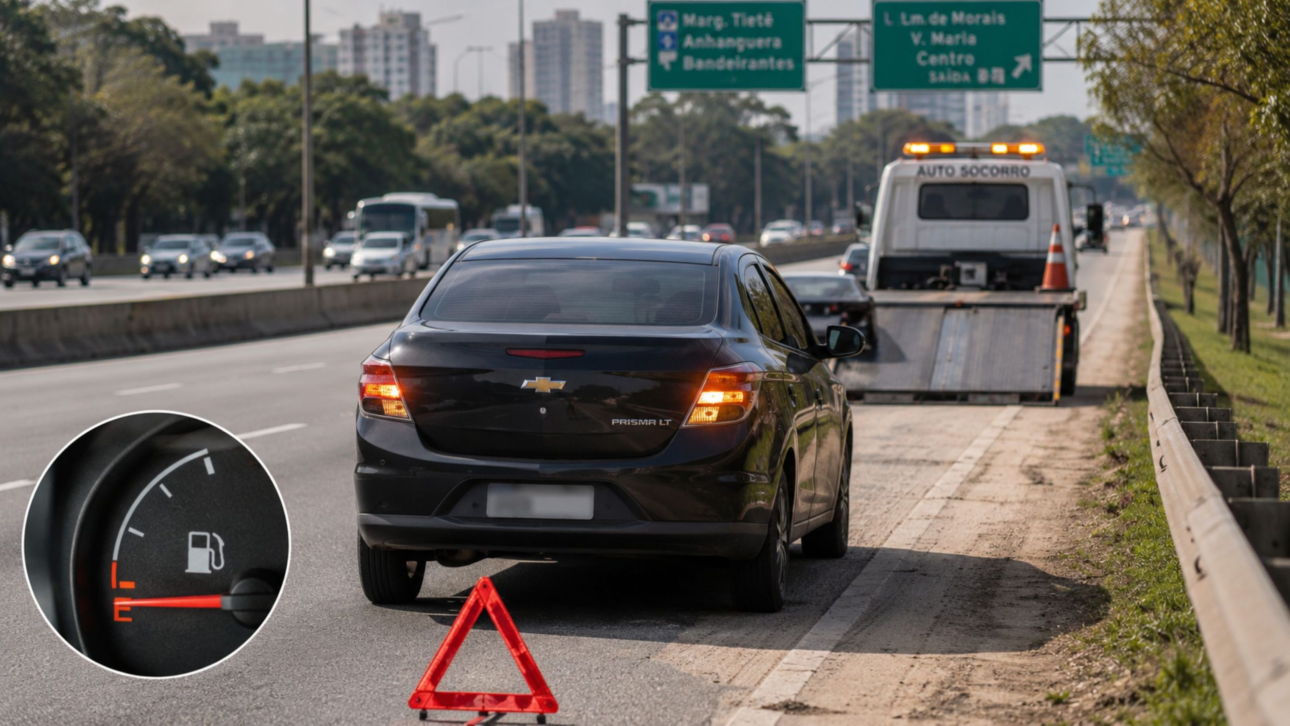 O motorista pode ser multado por ficar sem combustível na rua?