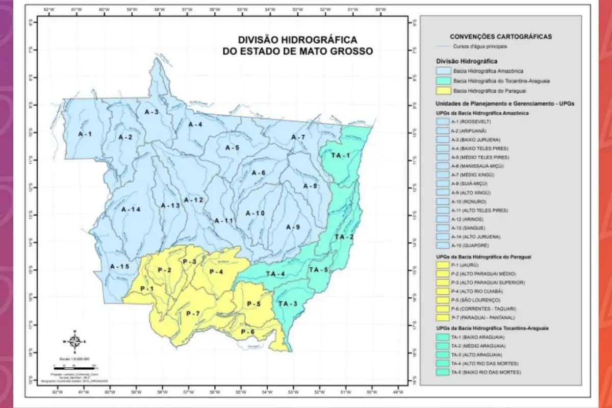 Mapa divisao hidrografica foto reproducao