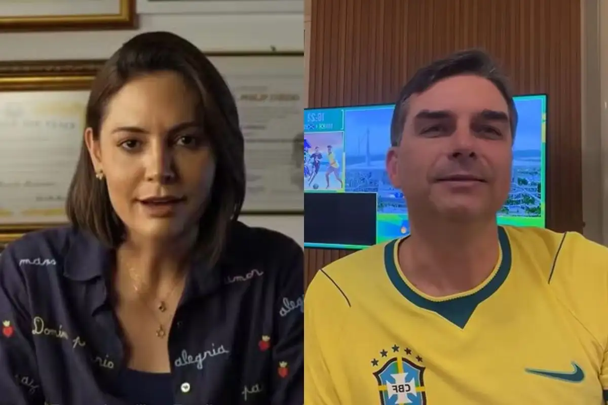 Michelle Bolsonaro expõe briga com Flávio Bolsonaro. - Foto: Reprodução