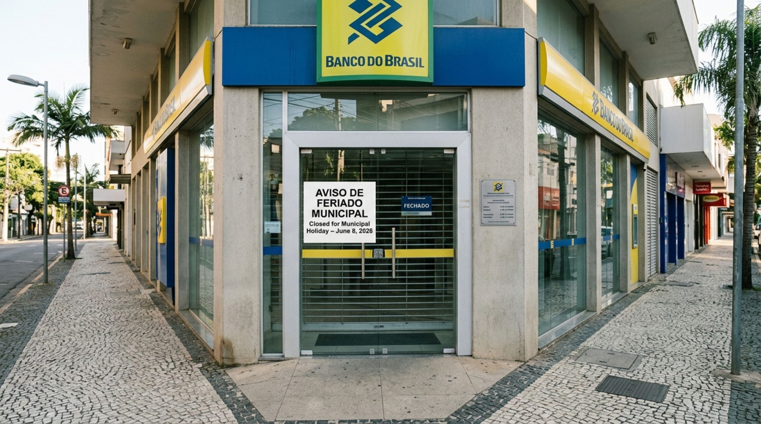 Bancos fecham na segunda-feira, 8 de junho