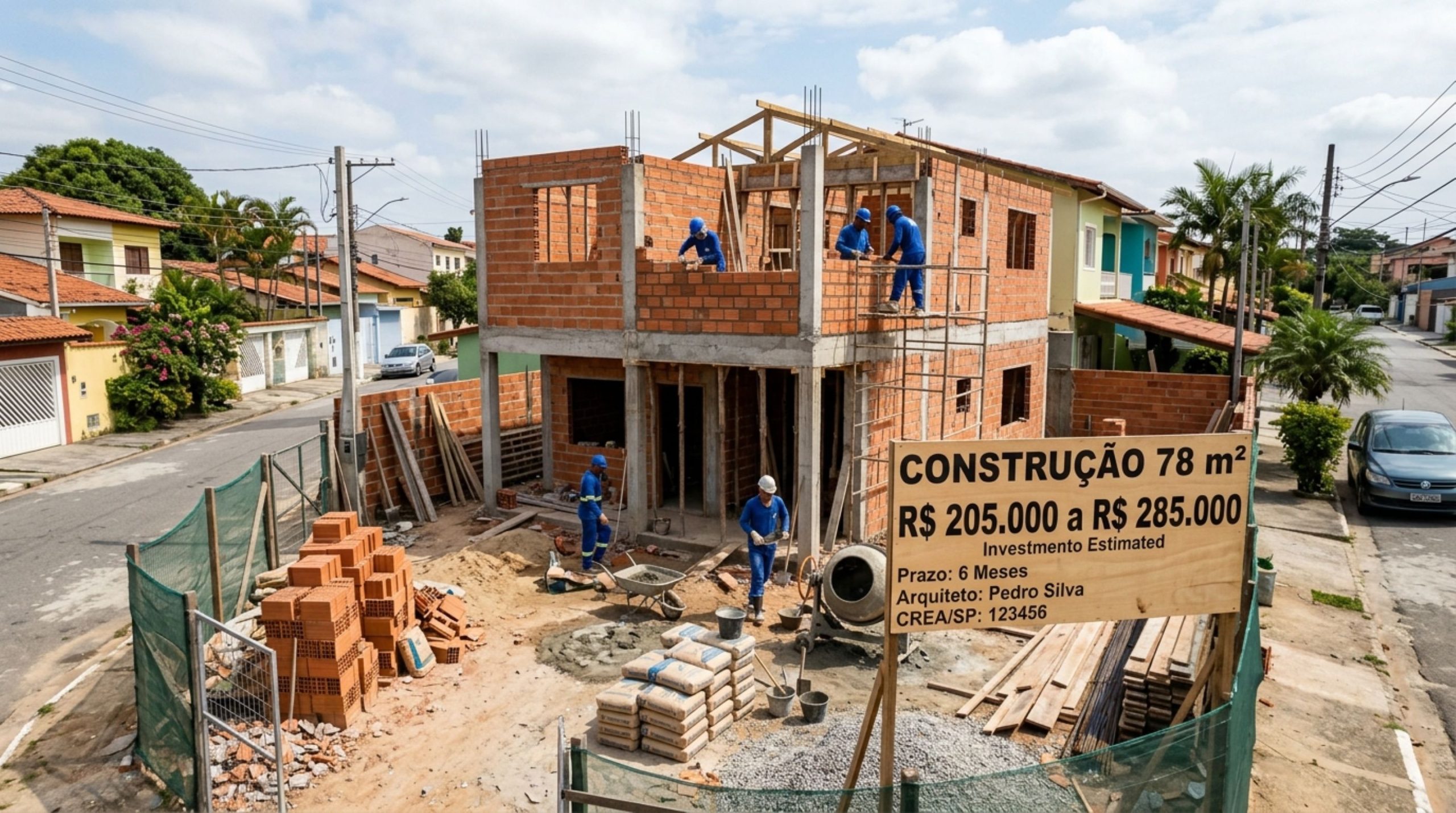 Quanto custa construir uma casa de 78 m² para viver bem em 2026?