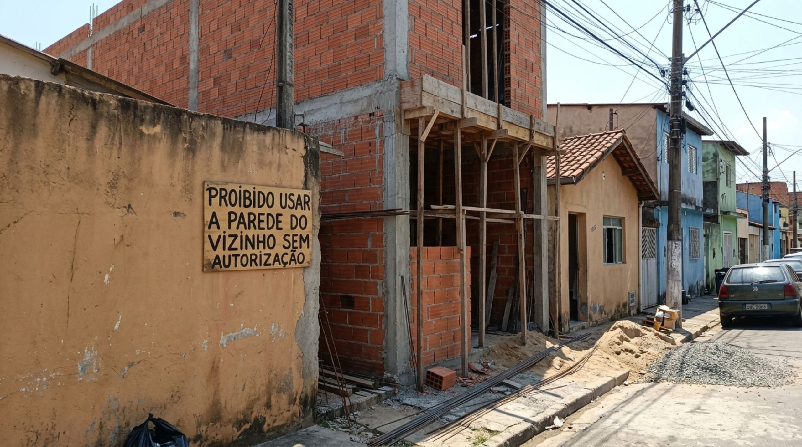 Construção colada no muro do vizinho pode ser demolida e causar prejuízo
