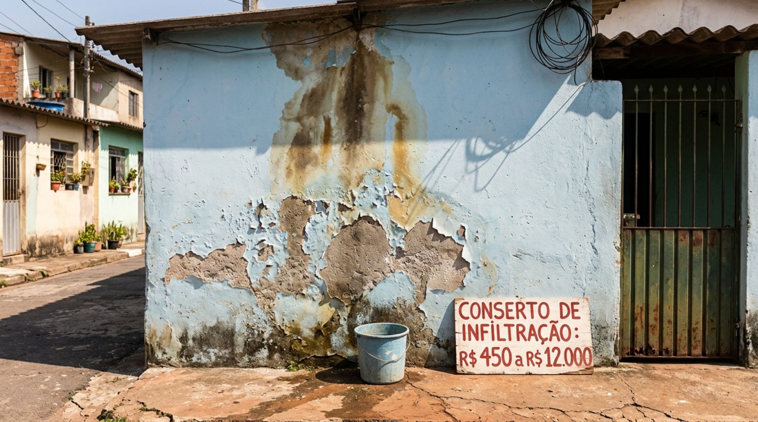 Quanto custa corrigir infiltração em 2026: a mancha pequena que pode virar gasto alto