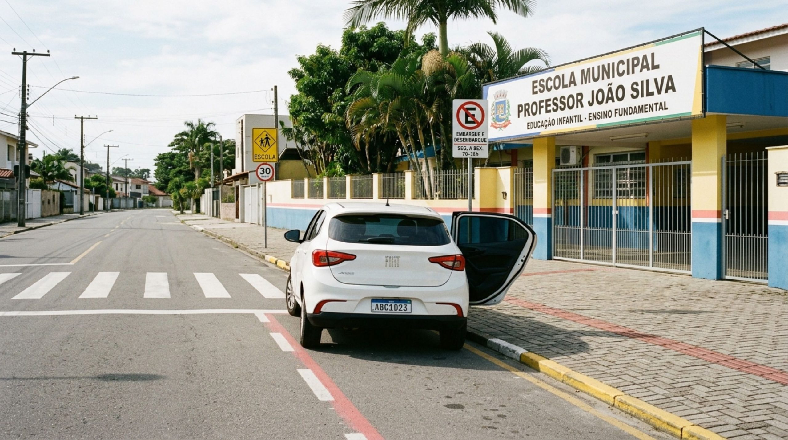 Pais que estacionam em fila dupla ao deixar o filho no colégio precisam conhecer a regra que o CTB considera essencial e que nem o pisca-alerta salva