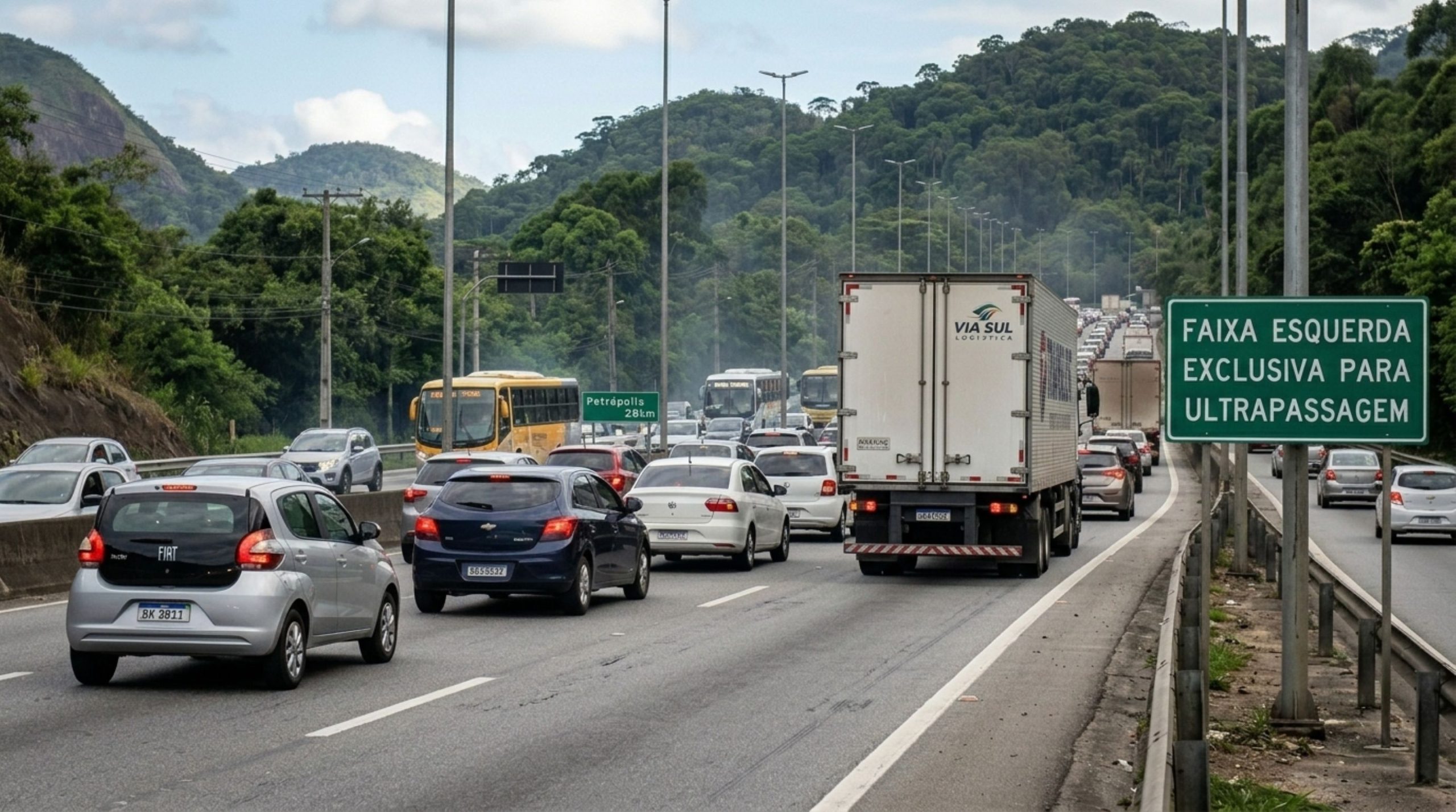 Regra garante multa pesada a quem ficar na faixa da esquerda sem ultrapassar