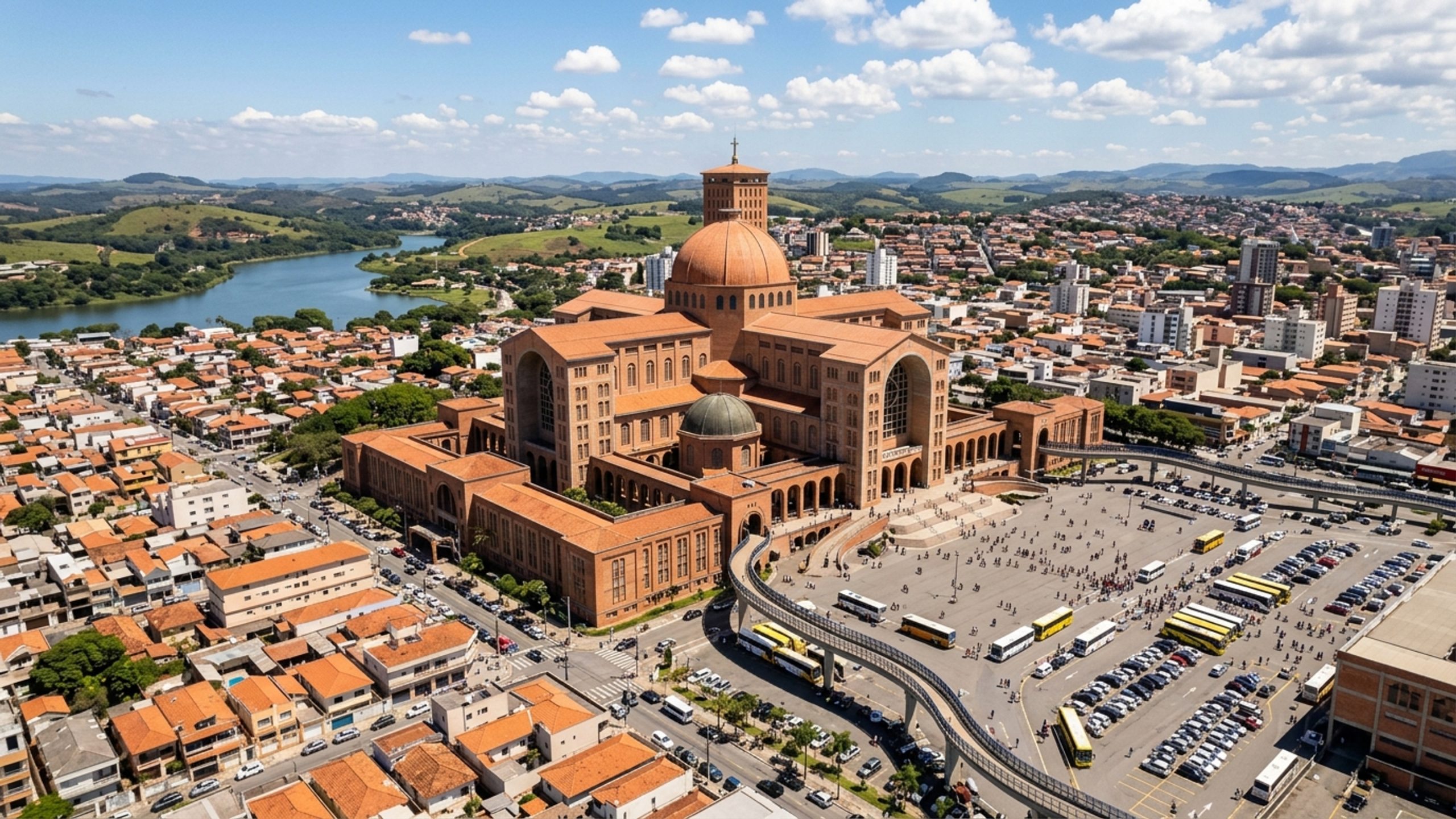 Com área construída de 143 mil m² projetada por Benedito Calixto Neto em 1955, a basílica paulista tornou-se o maior santuário mariano do mundo