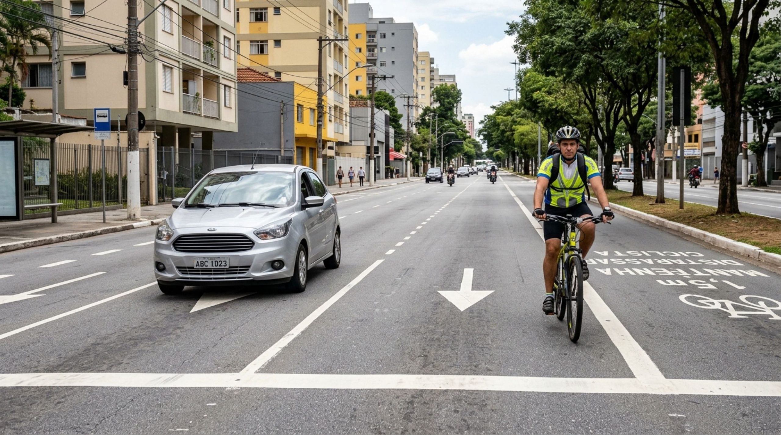 Motoristas que passam rente a ciclistas precisam conhecer a distância mínima que o CTB considera obrigatória e que causa multa ao condutor
