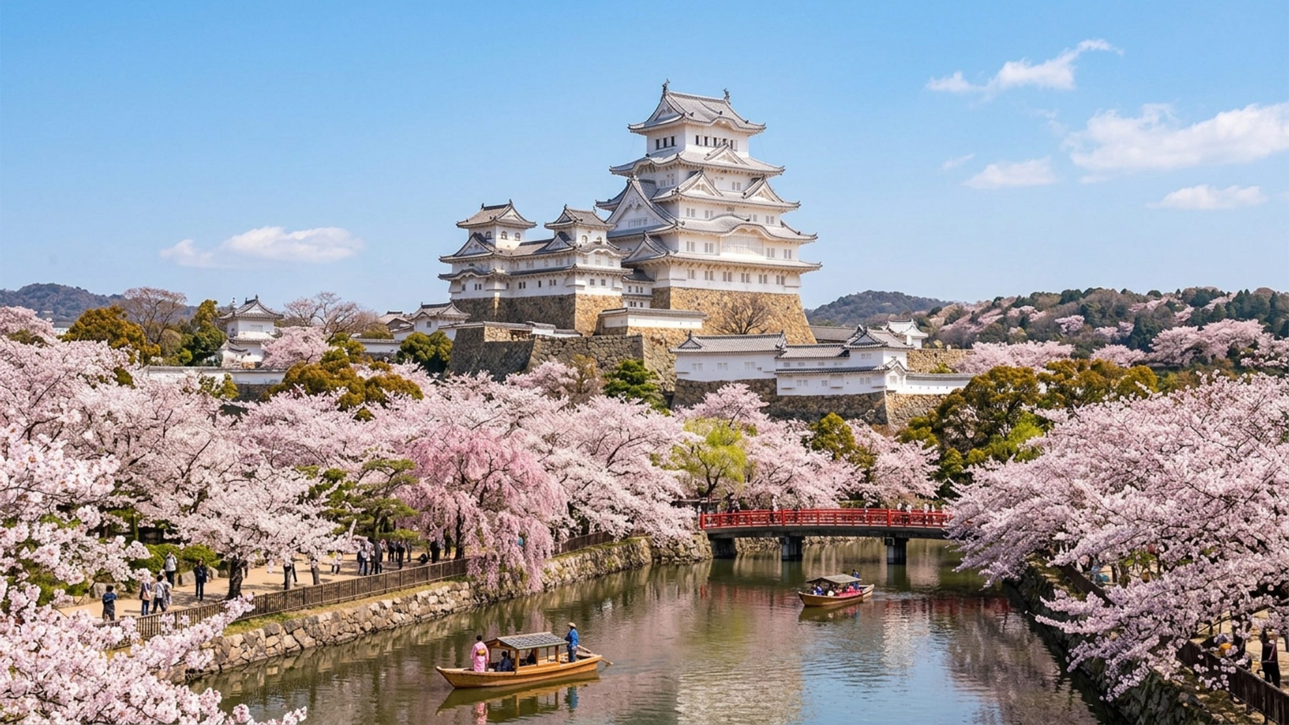 Erguida por Ikeda Terumasa em 1609 com uma estrutura de madeira de 83 edifícios brancos, a icônica fortaleza japonesa é um Patrimônio da Humanidade