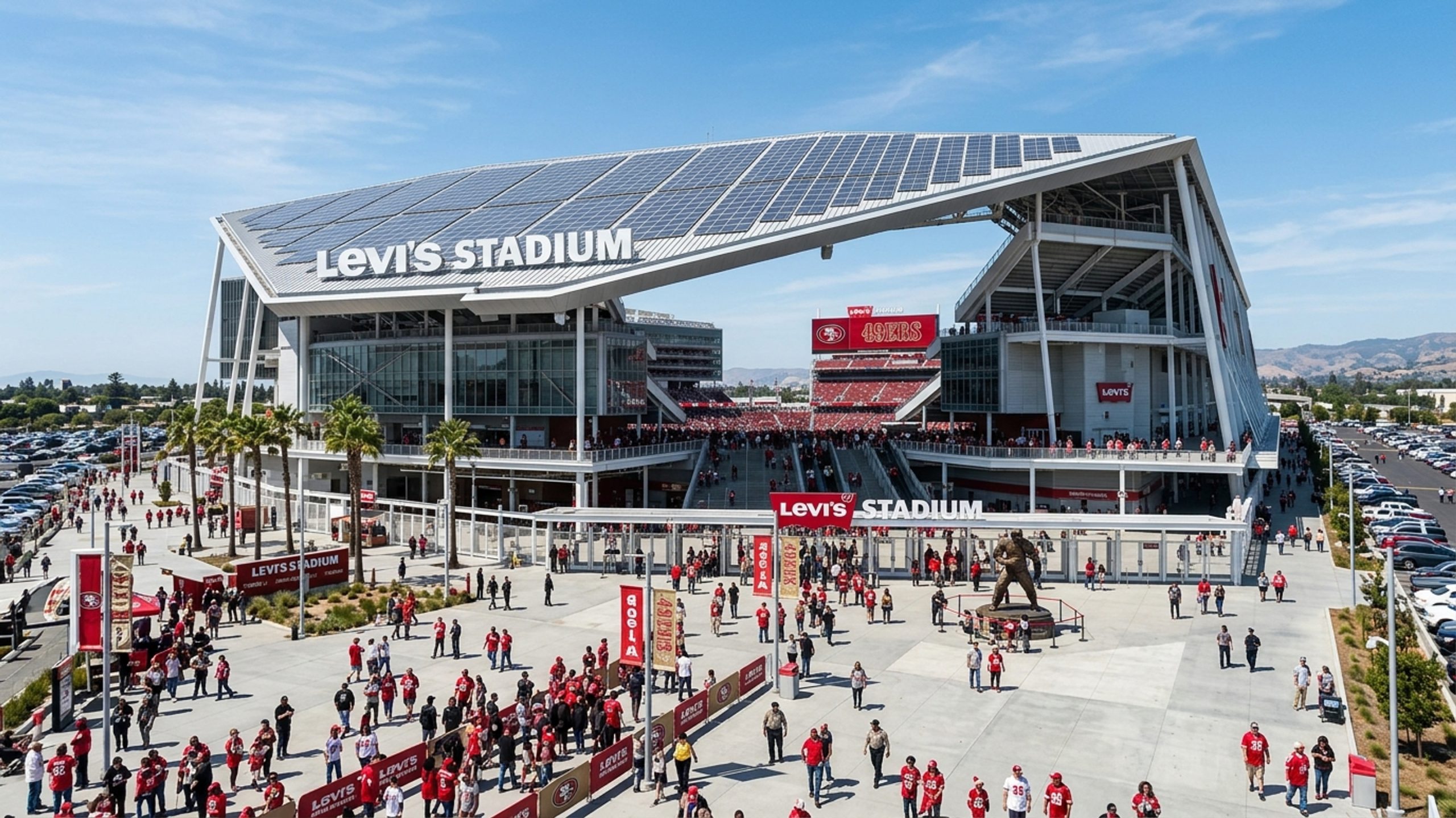 O sustentável estádio de 68.500 lugares com teto verde na torre de suítes e painéis solares foi confirmado como uma das principais sedes da Copa do Mundo 2026
