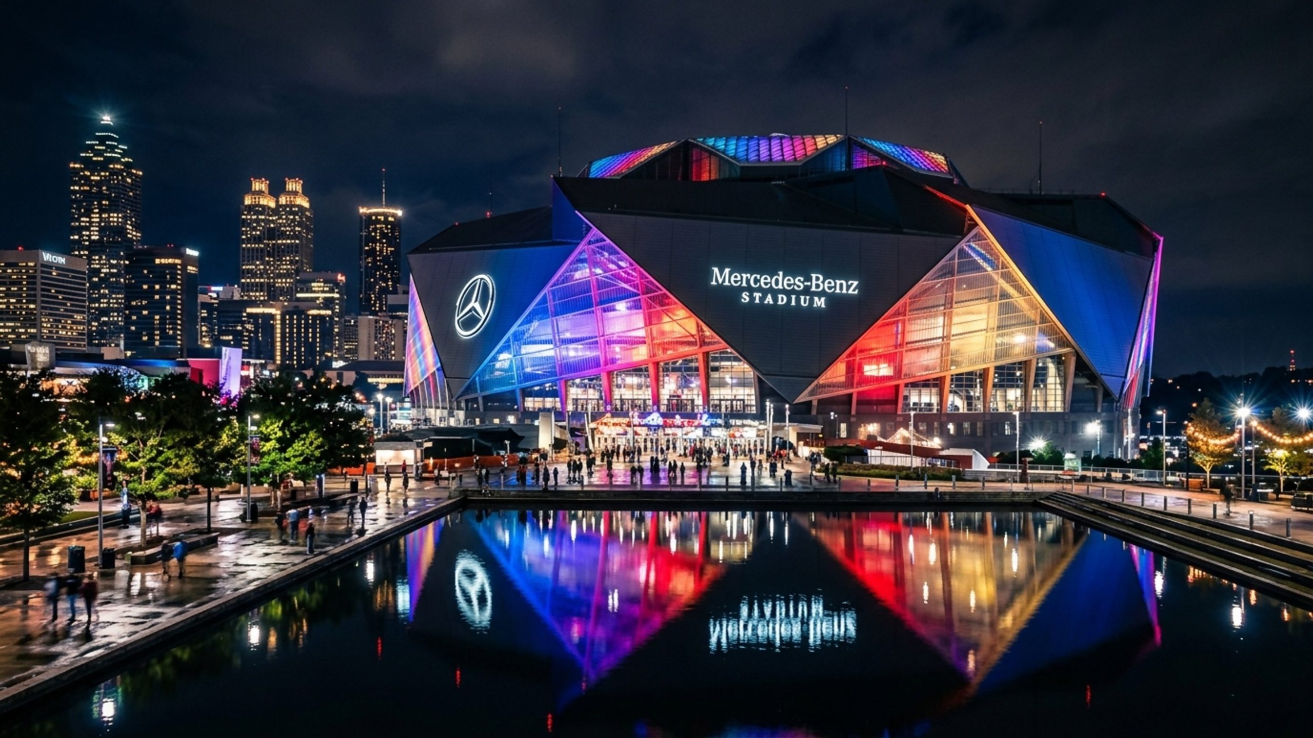 Com uma cobertura retrátil de oito pétalas metálicas gigantes e capacidade para 71 mil pessoas, a arena de Atlanta é um marco da engenharia moderna
