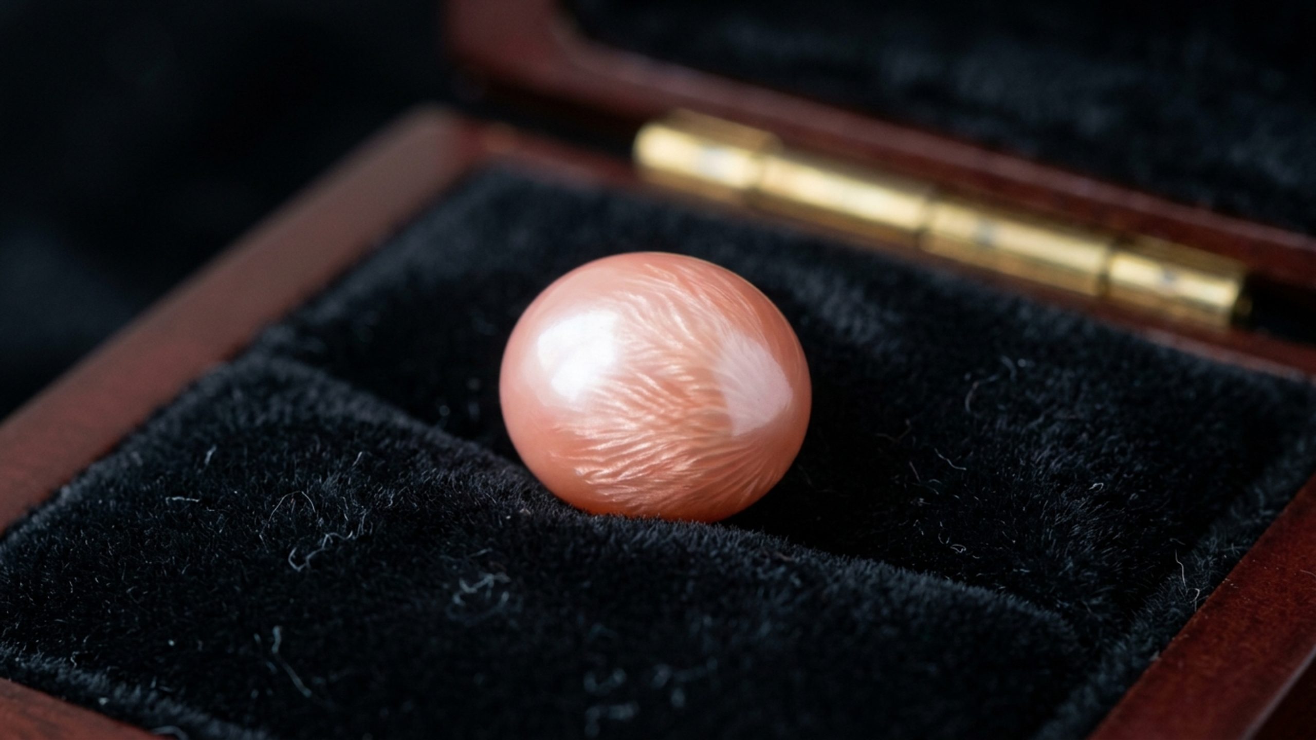 Produzida por caracóis marinhos e exibindo um padrão de chamas rosa, esta joia de US$ 15.000 por quilate é o segredo mais raro dos oceanos