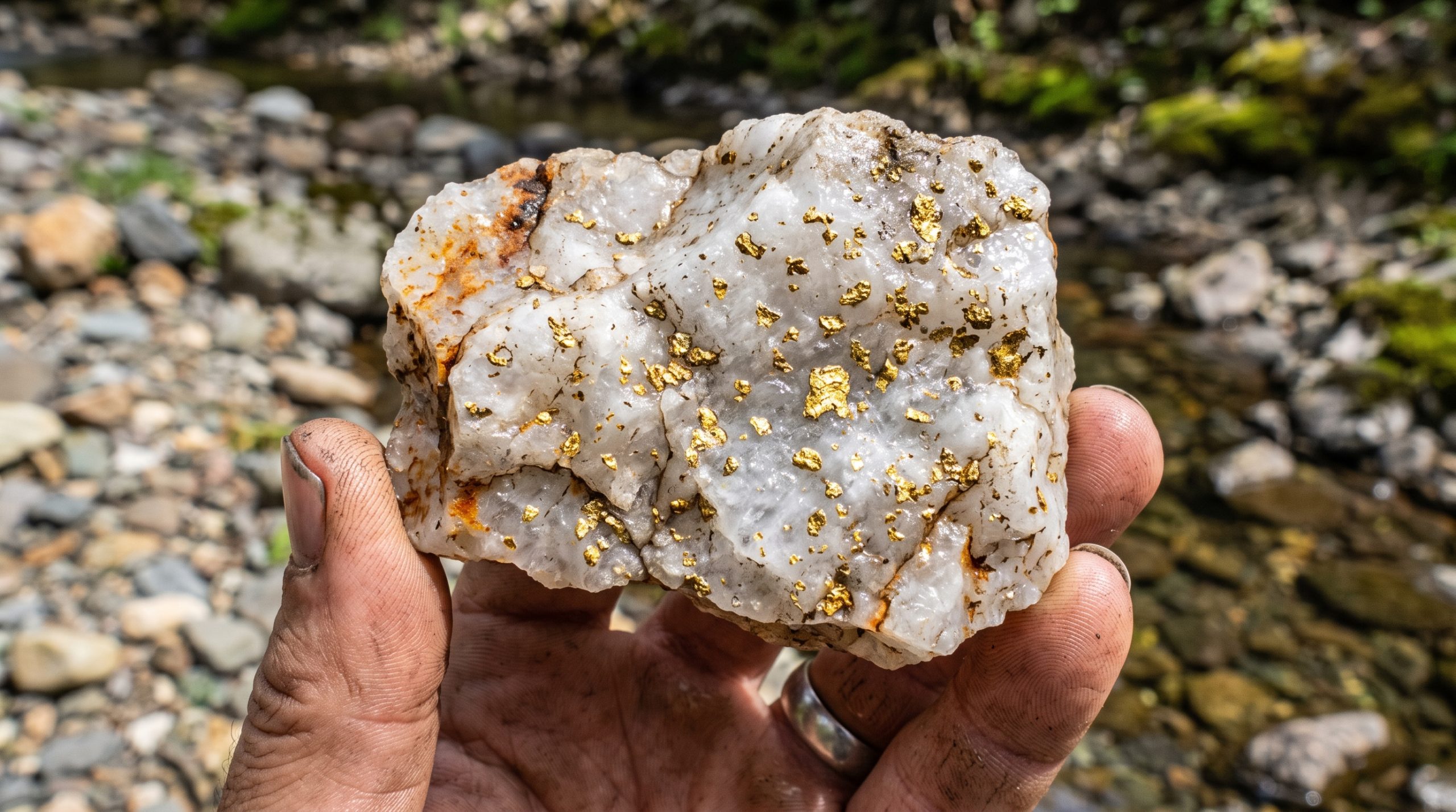 Por que o ouro é encontrado com mais frequência em veios de quartzo e depósitos aluvionares? Entenda onde a natureza concentra esse metal precioso e o que explica sua distribuição