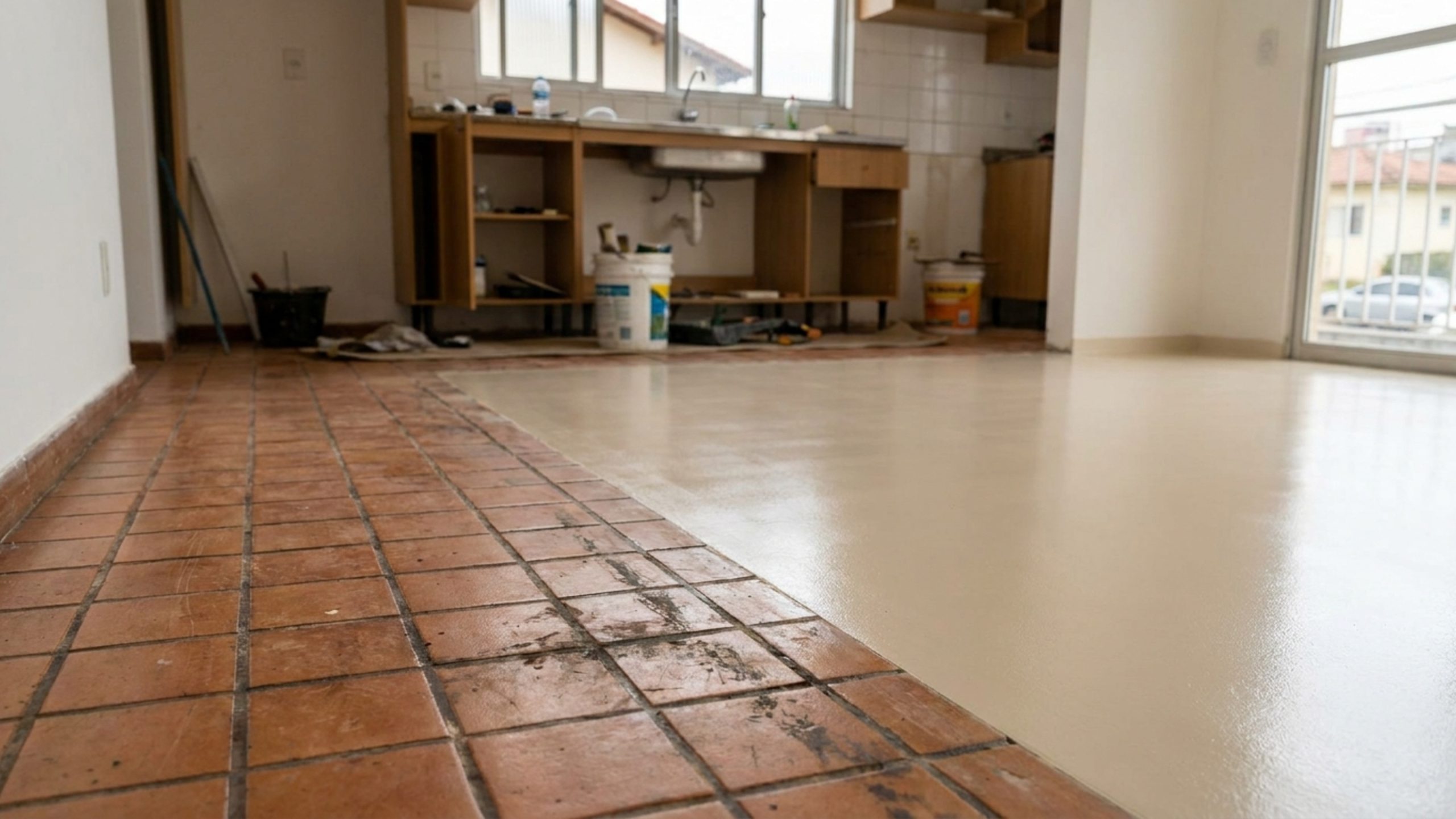 Cozinhas antigas estão abandonando o piso frio tradicional para apostar em um acabamento mais moderno e fácil de limpar