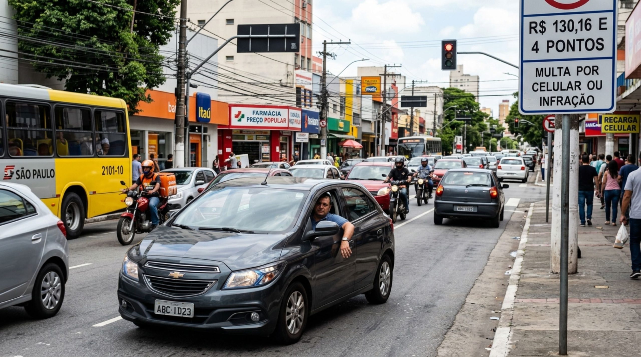 Frequente entre motoristas brasileiros, hábito pode se transformar em multa de R$ 130,16 e 4 pontos na carteira