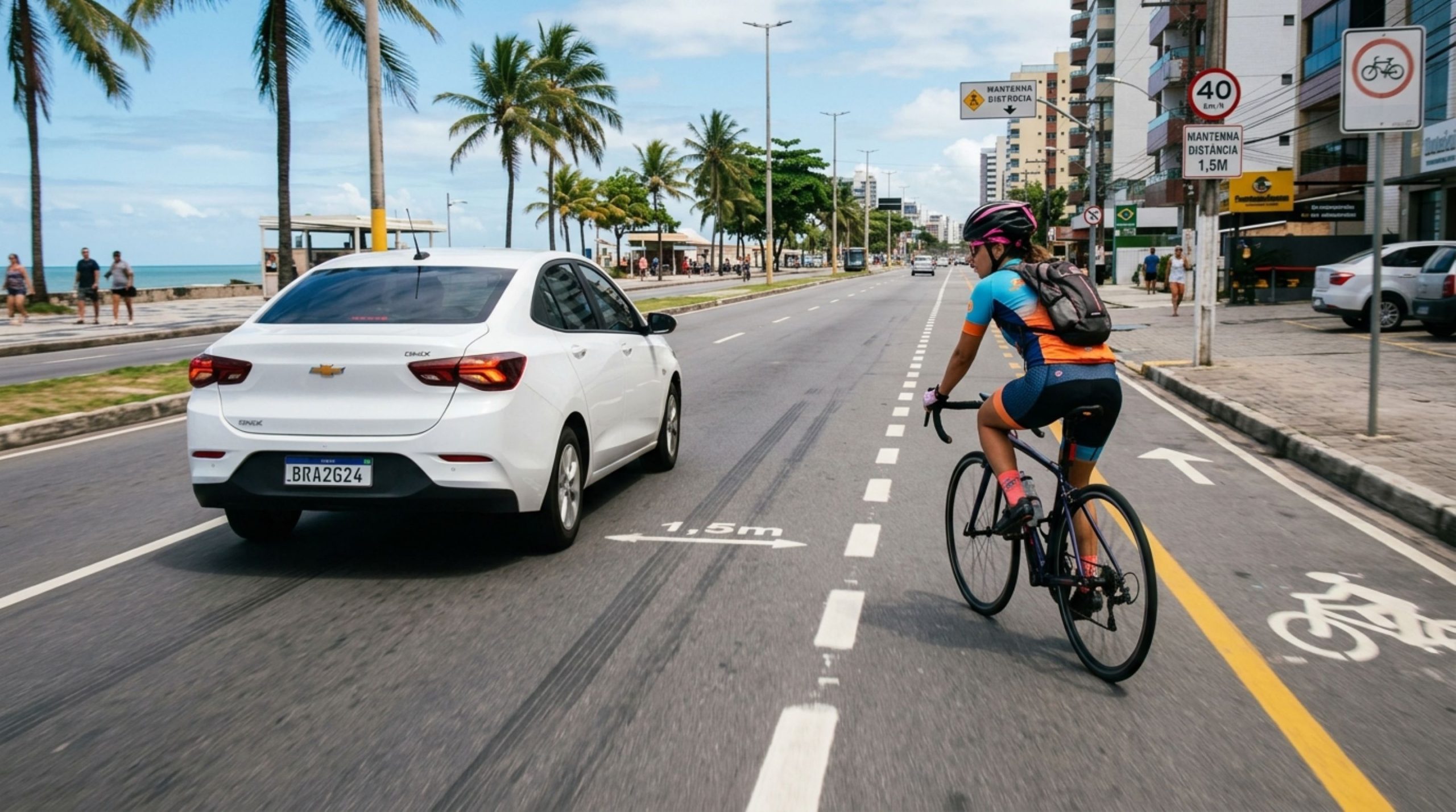 Motoristas que ultrapassam ciclistas e viram à direita poderão receber multa grave