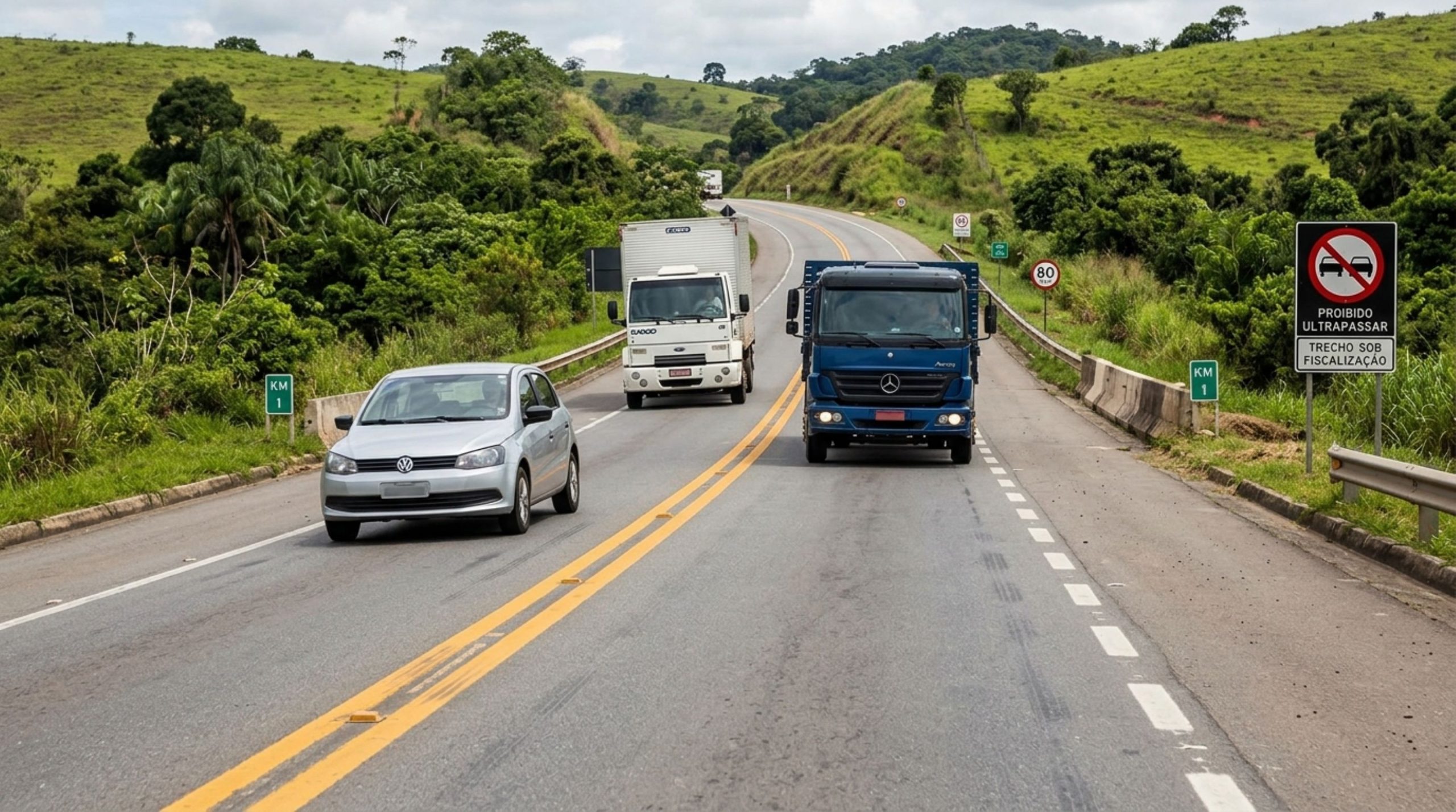 Multa de até R$ 5.869,40 para motoristas que ultrapassam nestas condições