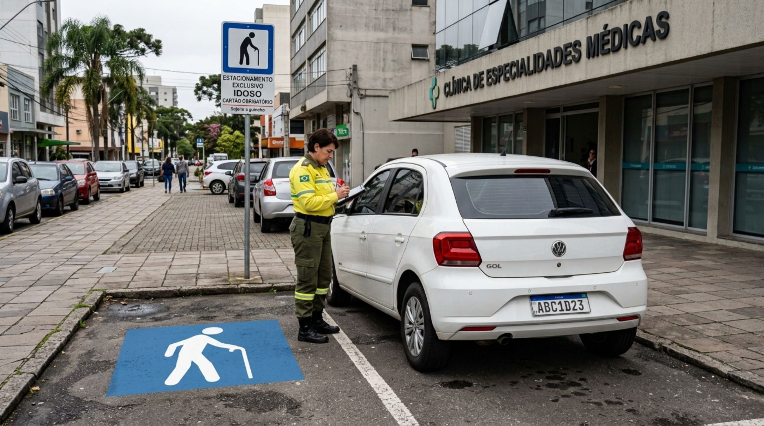 Condutor é multado após estacionar em vaga de idoso sem credencial e recorre da infração