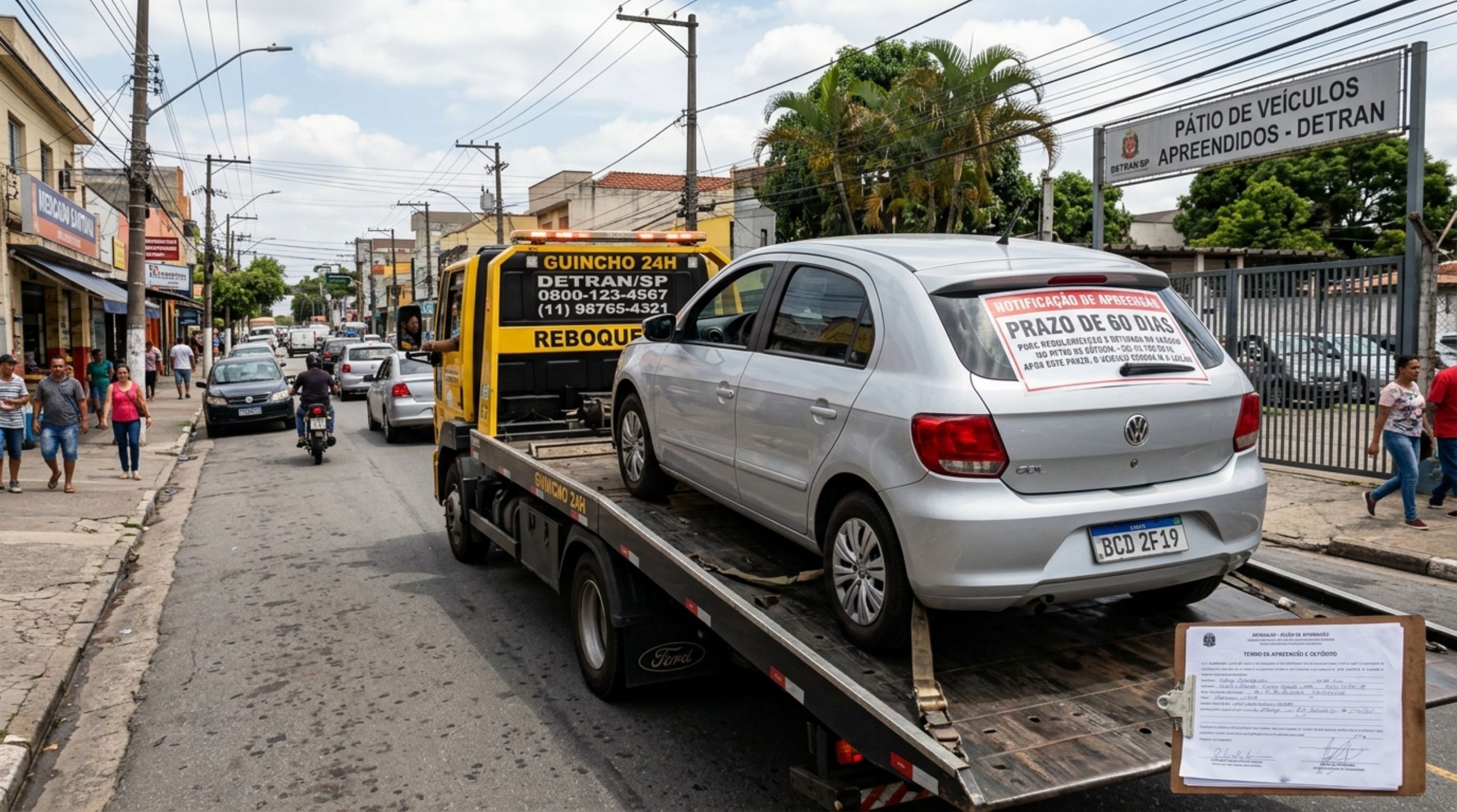 Veículo no pátio pode ir a leilão em 60 dias se o proprietário não regularizar as pendências