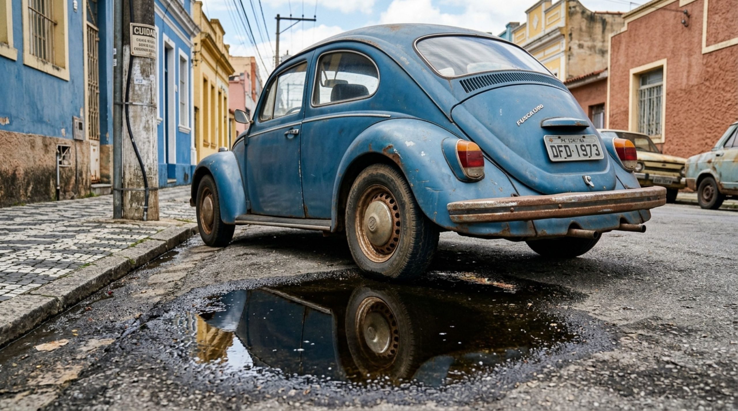 Motorista não percebeu que estava com o óleo vazando e teve o veículo retido por agentes