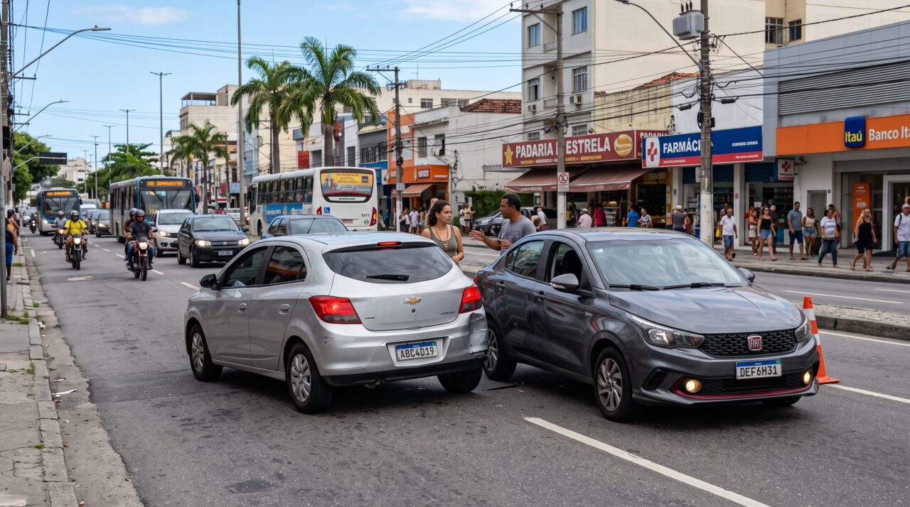 deixar o veículo bloqueando a rua rende multa?