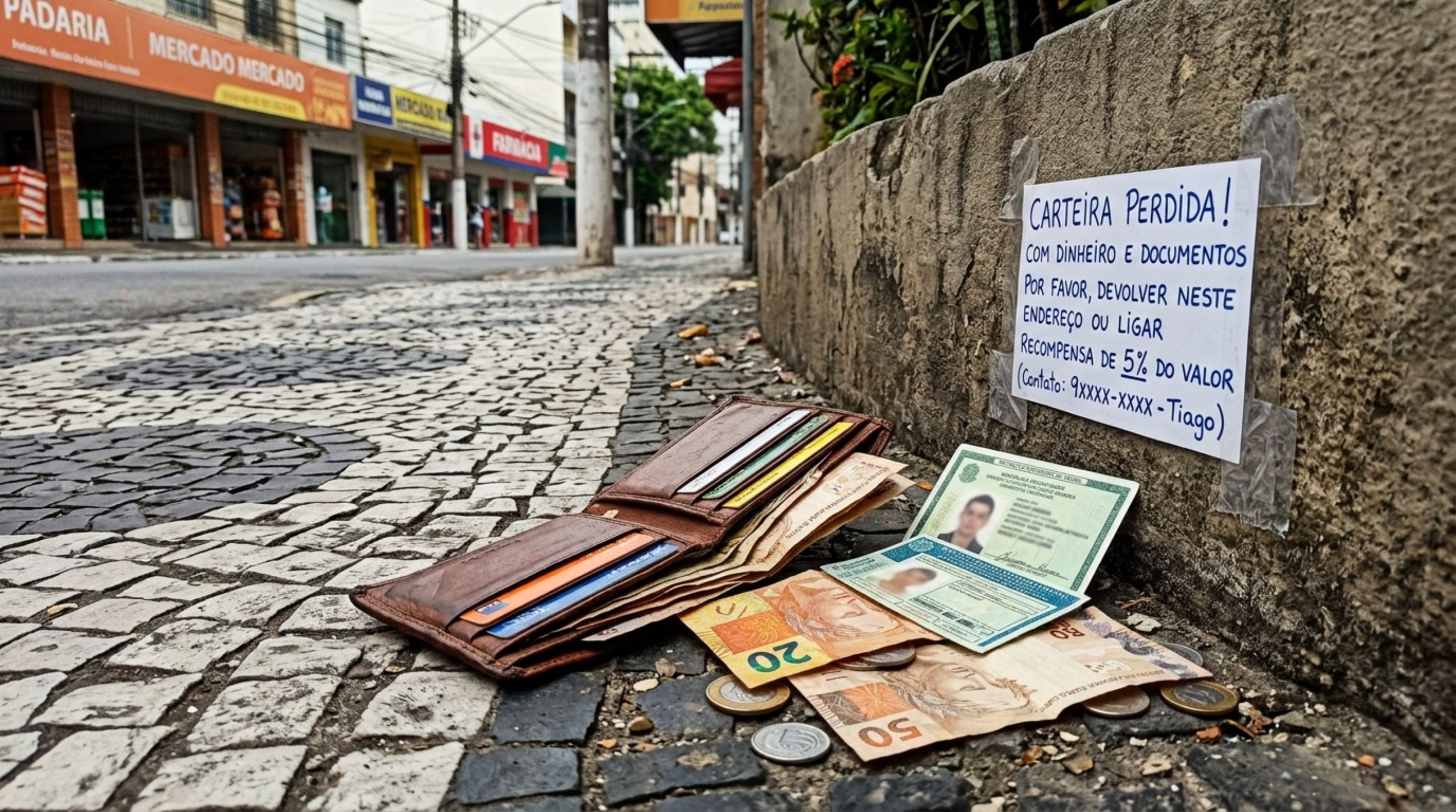 Homem encontra carteira com dinheiro e exige 5% do valor para o dono: no fim, a polícia precisou ser chamada