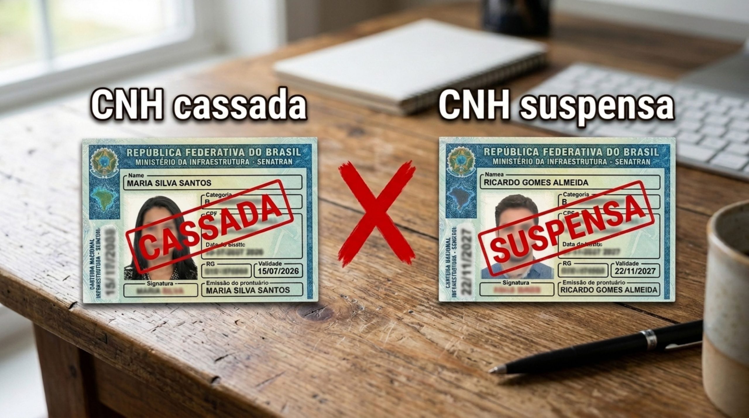 Condutores que não entendem a diferença entre CNH cassada e suspensa precisam ver isto antes que seja tarde