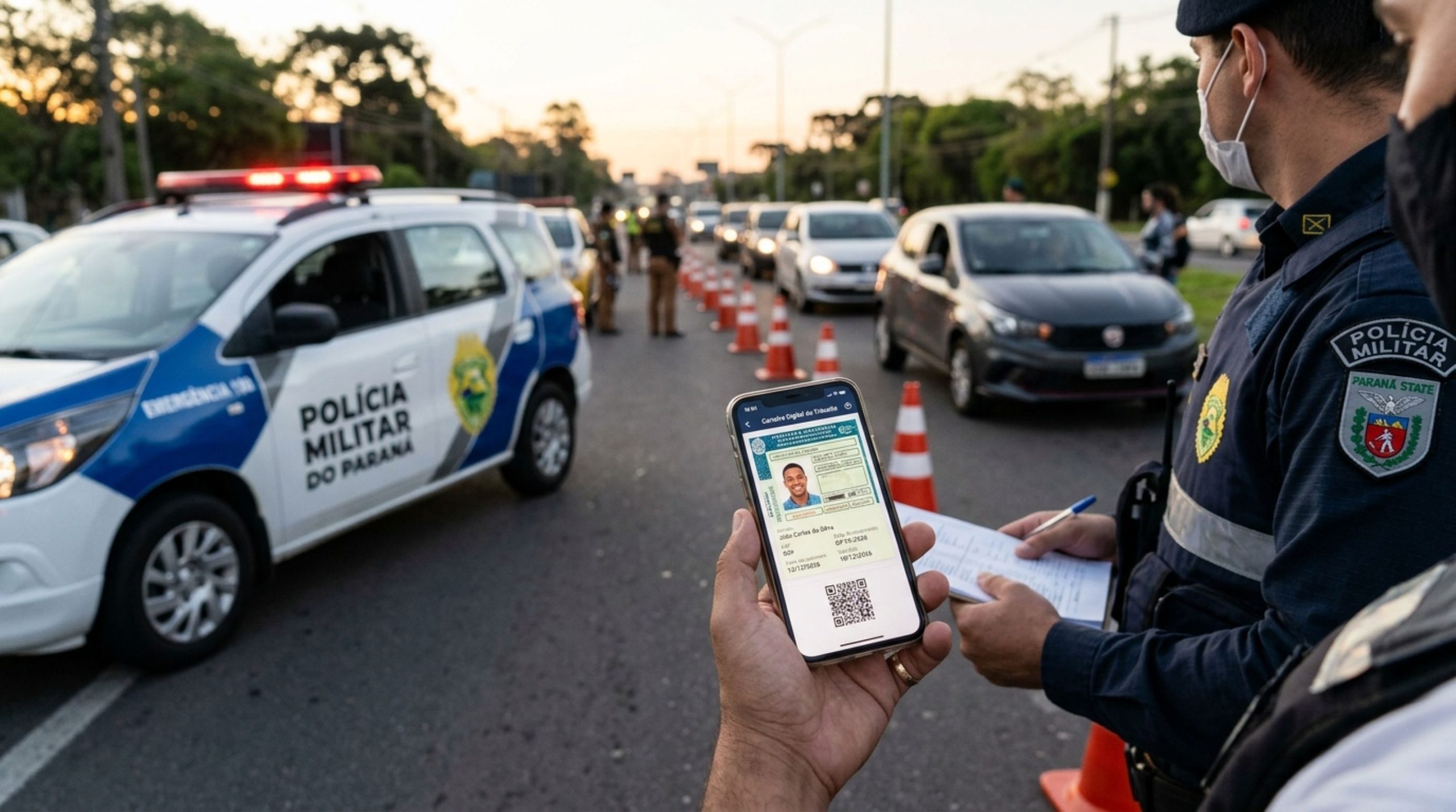 Motorista apresentou CNH digital na blitz e acabou precisando da física antes de ser liberado