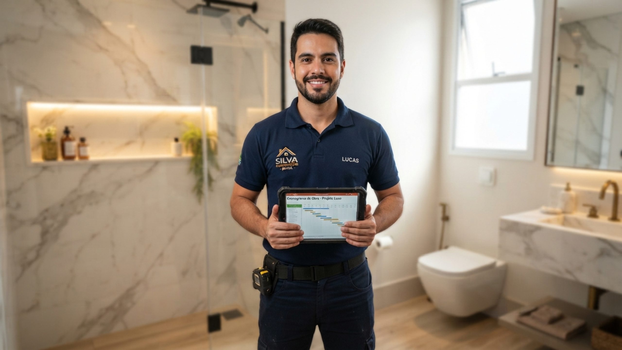 Quanto um pedreiro cobra para reformar um banheiro de 4 m² com troca de piso, revestimento e nicho embutido em 2026?