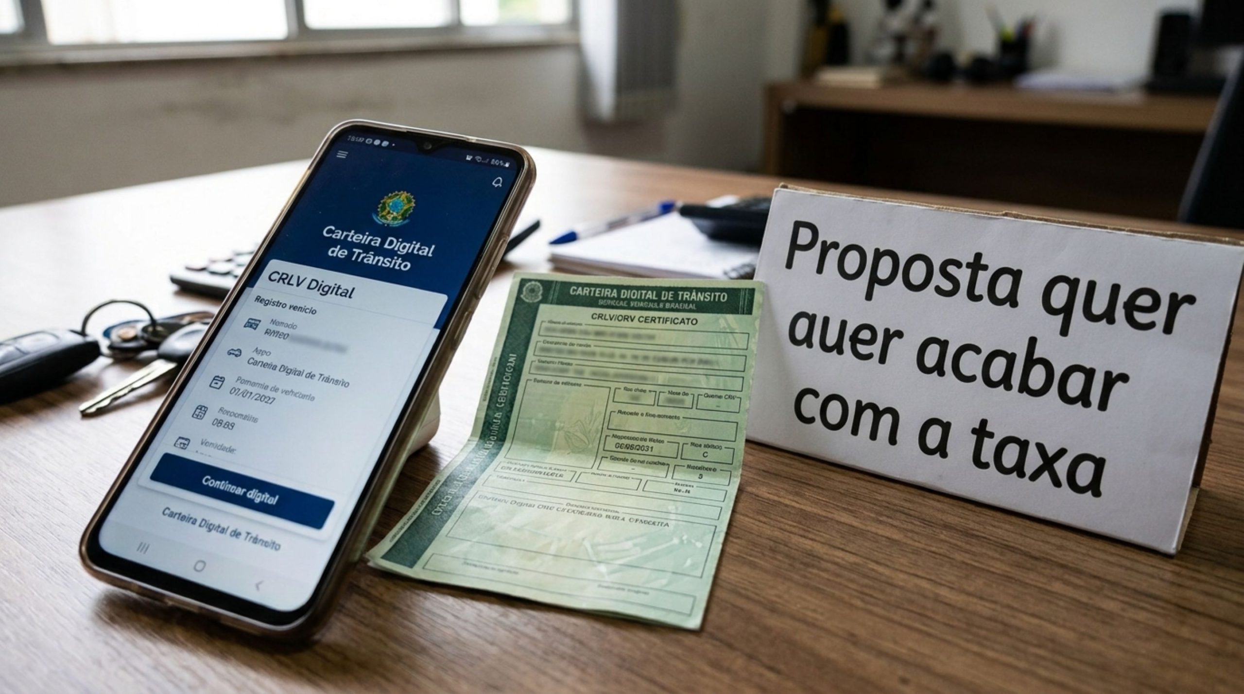 Proposta quer tornar o CRLV-e gratuito e permitir impressão em casa pelos proprietários