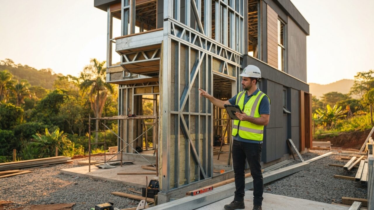 a casa em Steel Frame que fica pronta em 60 dias sem gerar entulho
