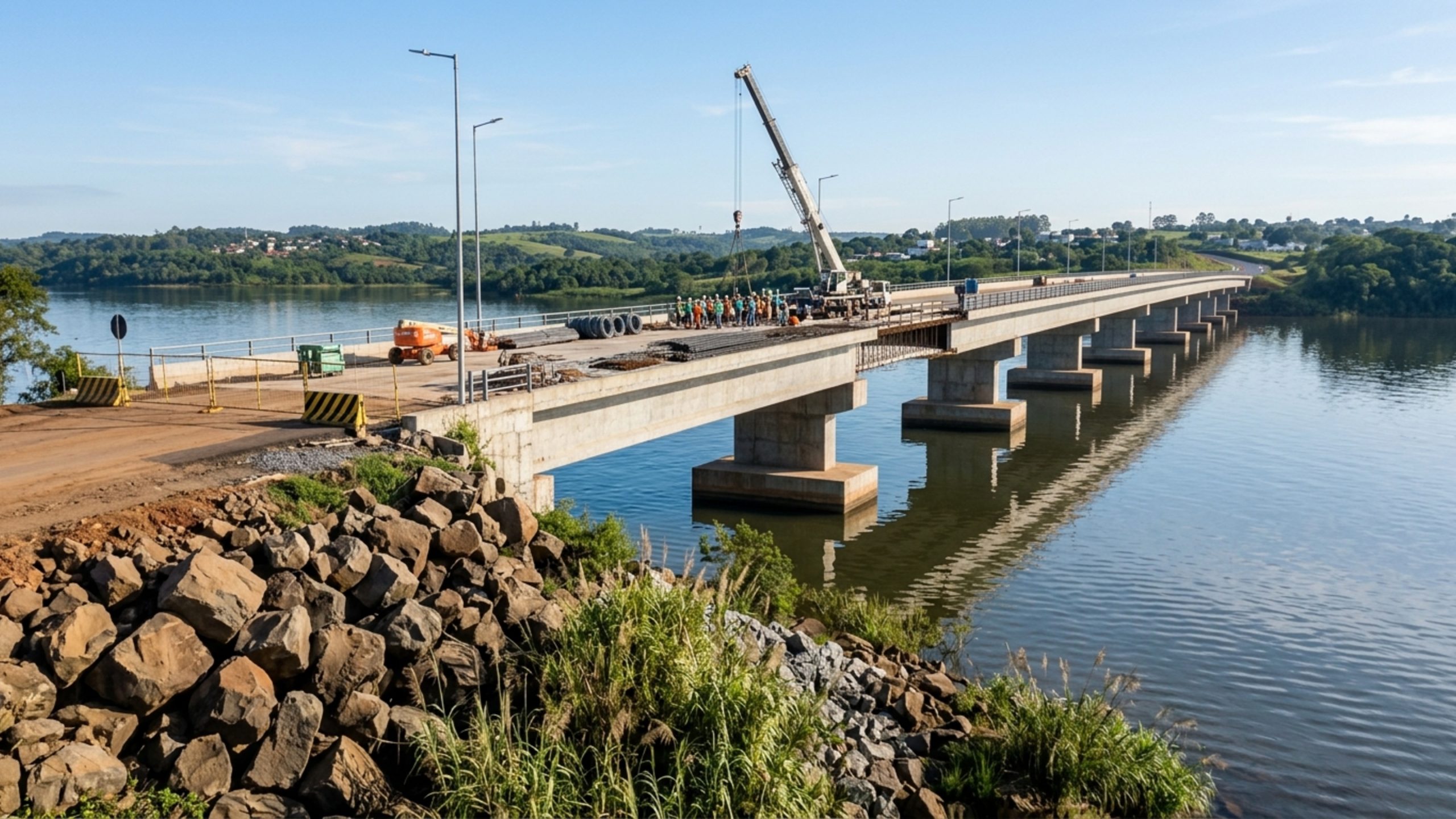 Uma nova ponte internacional está sendo construída para conectar Argentina e Brasil