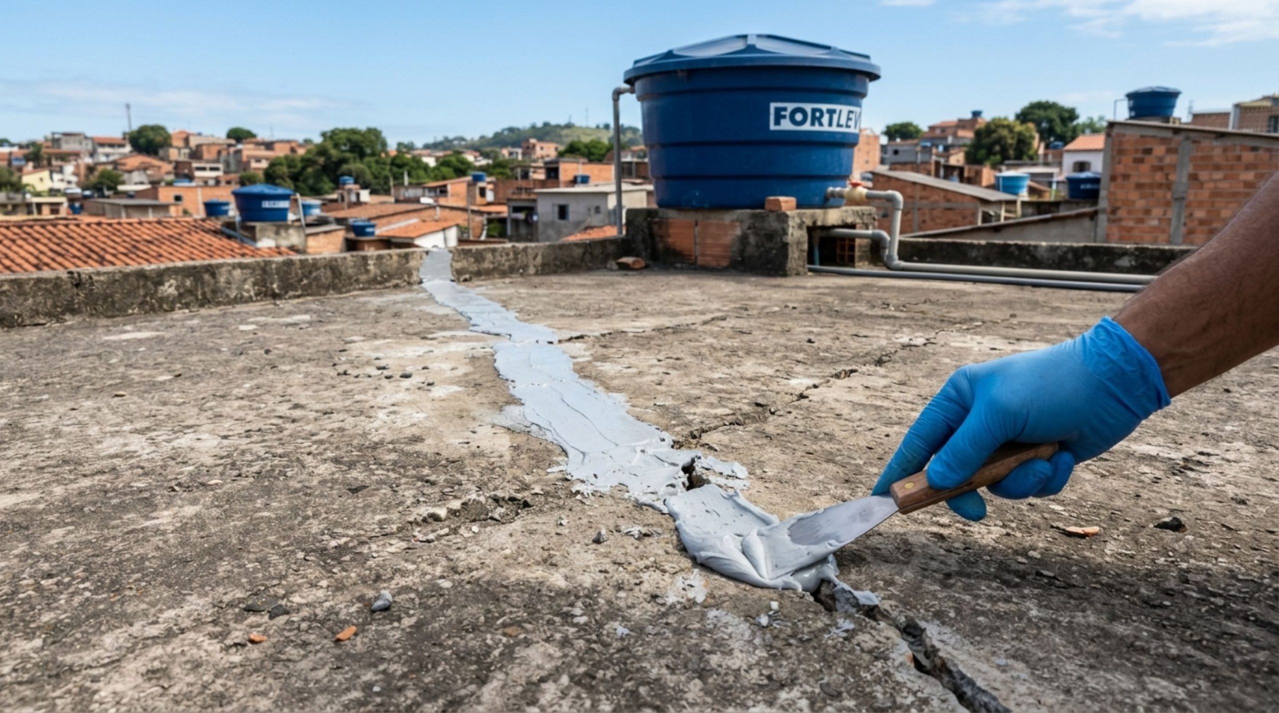 Adeus rachaduras: o selante plástico aplicado diretamente sobre fissuras é resistente à chuva e se tornou um aliado prático para vazamentos e umidade em telhados