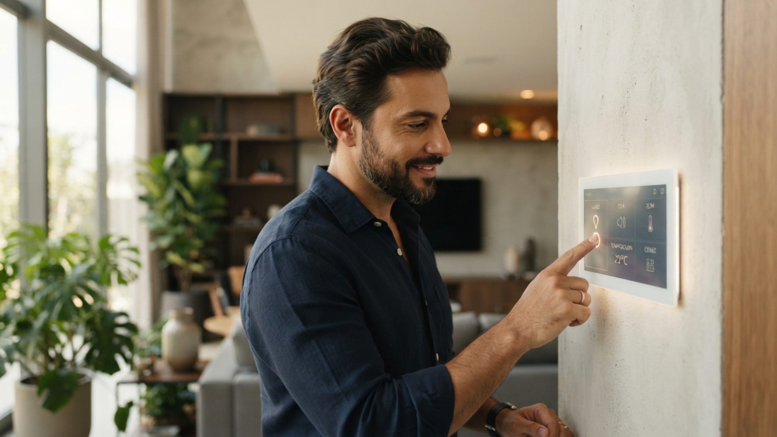painéis de vidro touch screen com comando de voz viram padrão em reformas para casas conectadas