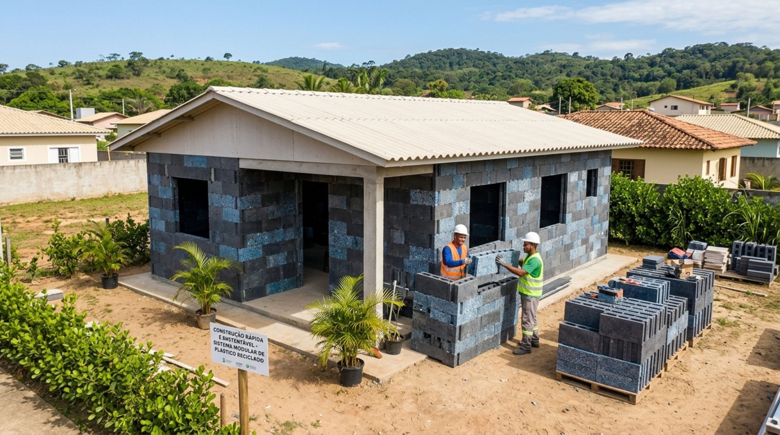 esta nova tecnologia de blocos de plástico reciclado permite montar uma casa acessível em apenas cinco dias e já impressiona pela sua capacidade de isolamento contra a umidade