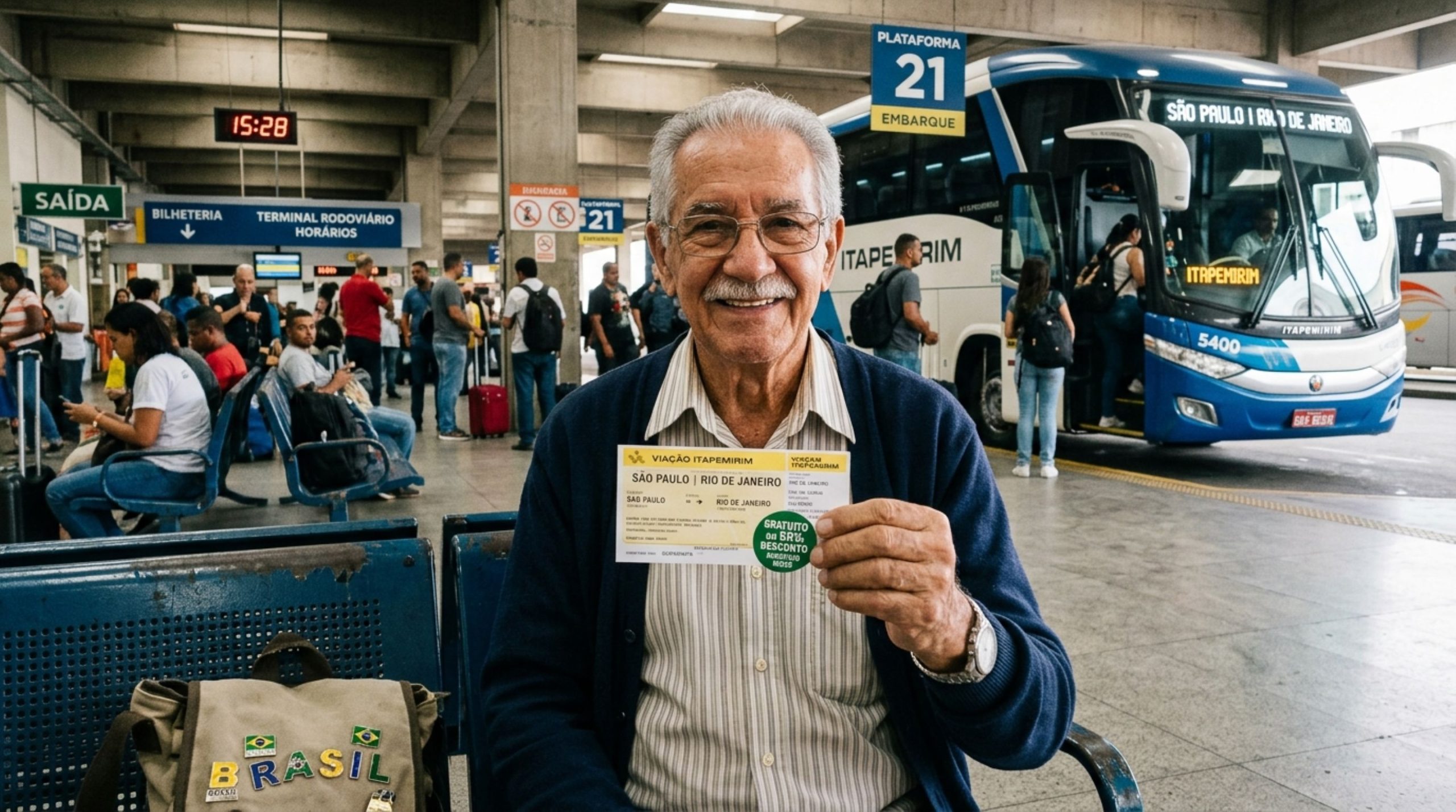 Idosos com renda de até dois salários mínimos podem conseguir desconto ou gratuidade em viagens interestaduais