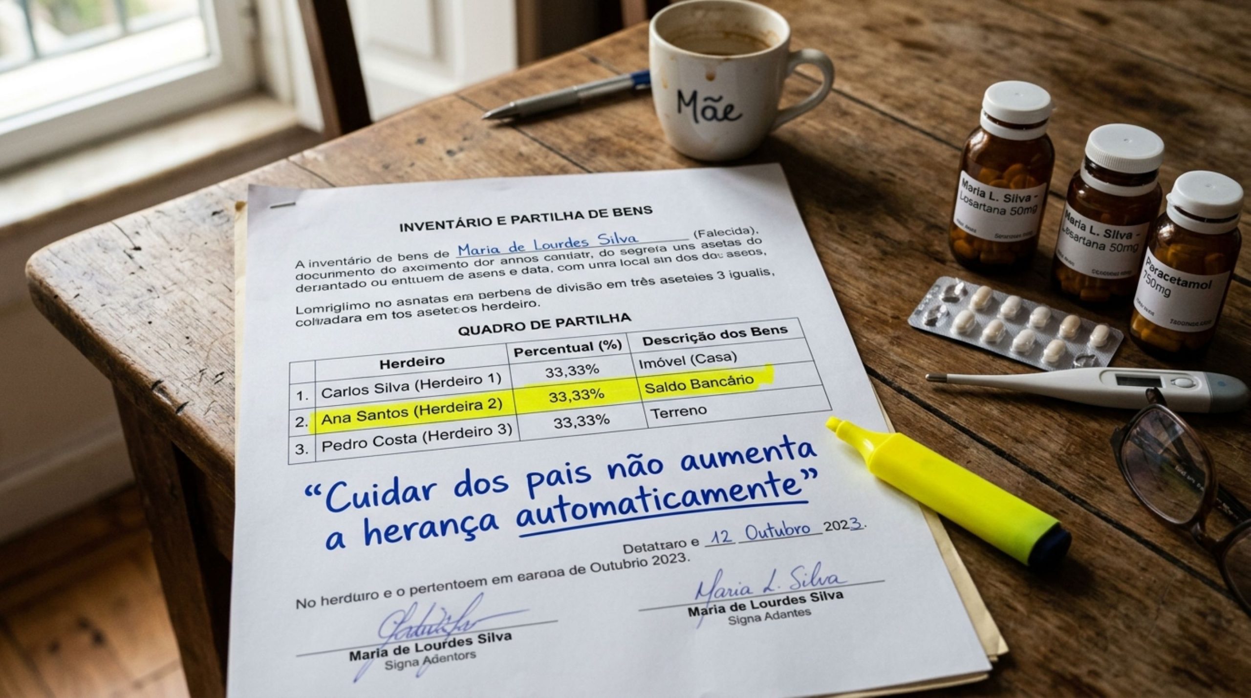 Filho que cuidou sozinho dos pais tem direito a uma parte maior da herança?