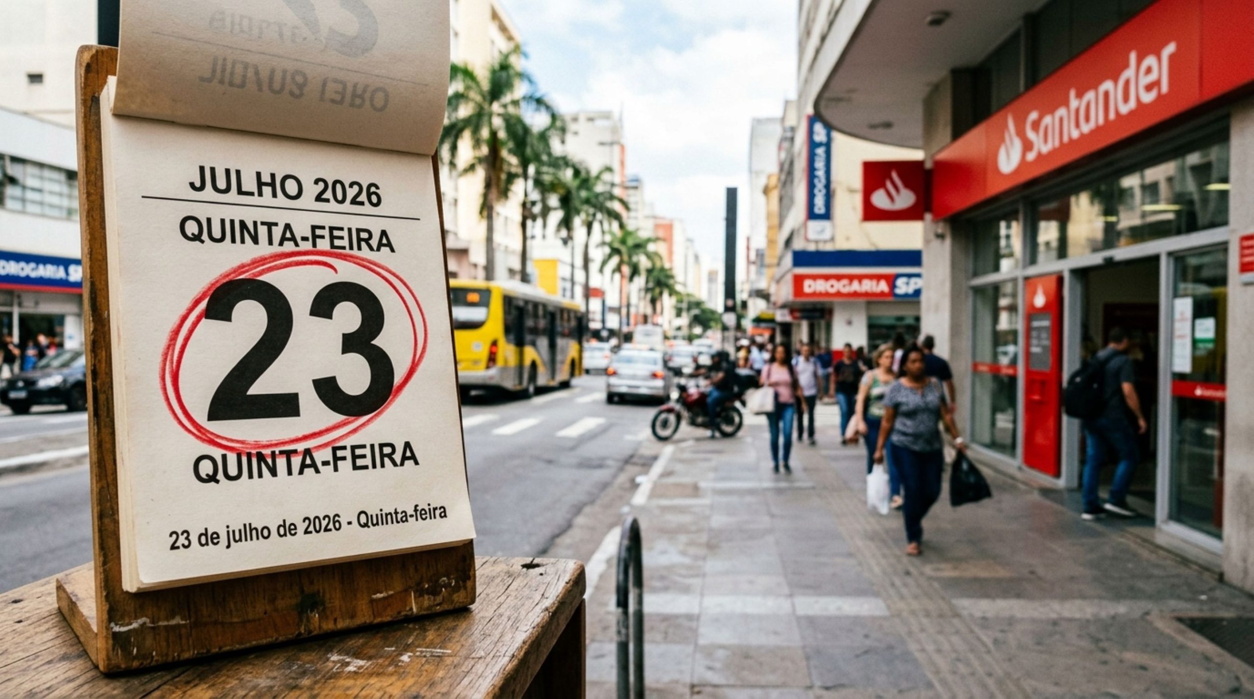 Agências bancárias estarão fechadas dia 23, 5ª feira
