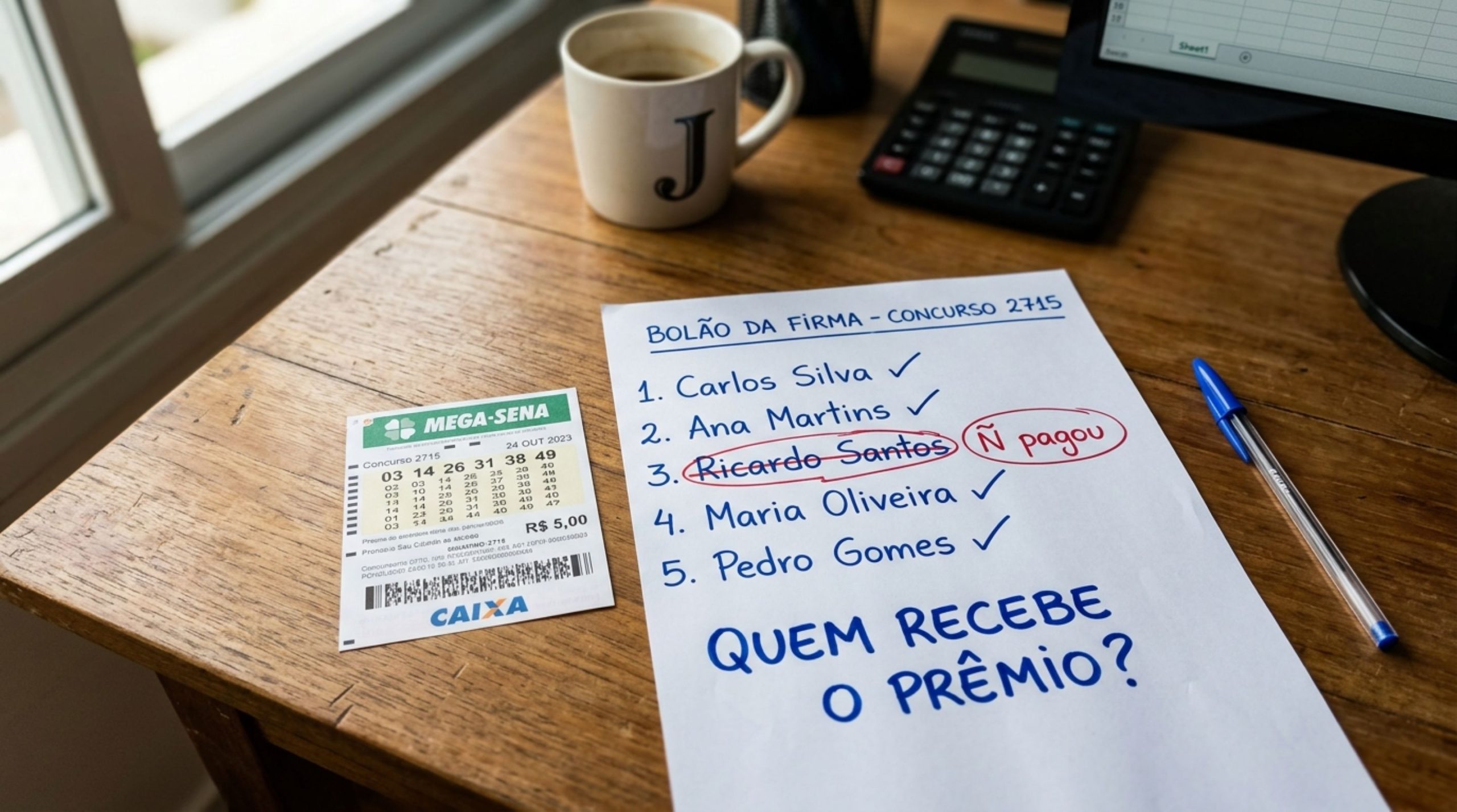 Bolão do trabalho ganhou na Mega-Sena, mas um colega não pagou: ele recebe alguma coisa?