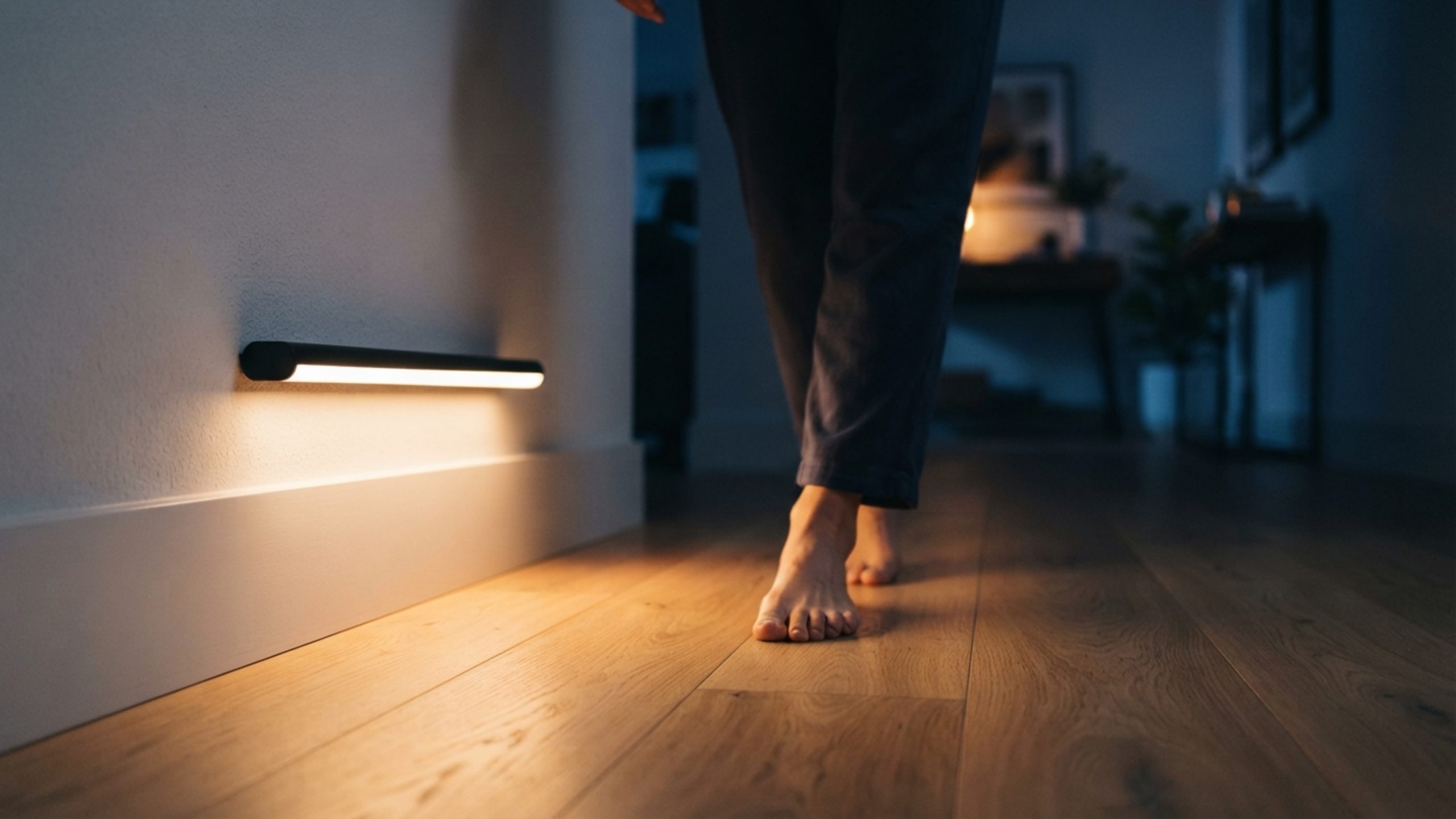 as luzes com sensor de presença que colam na parede e não precisam de tomada