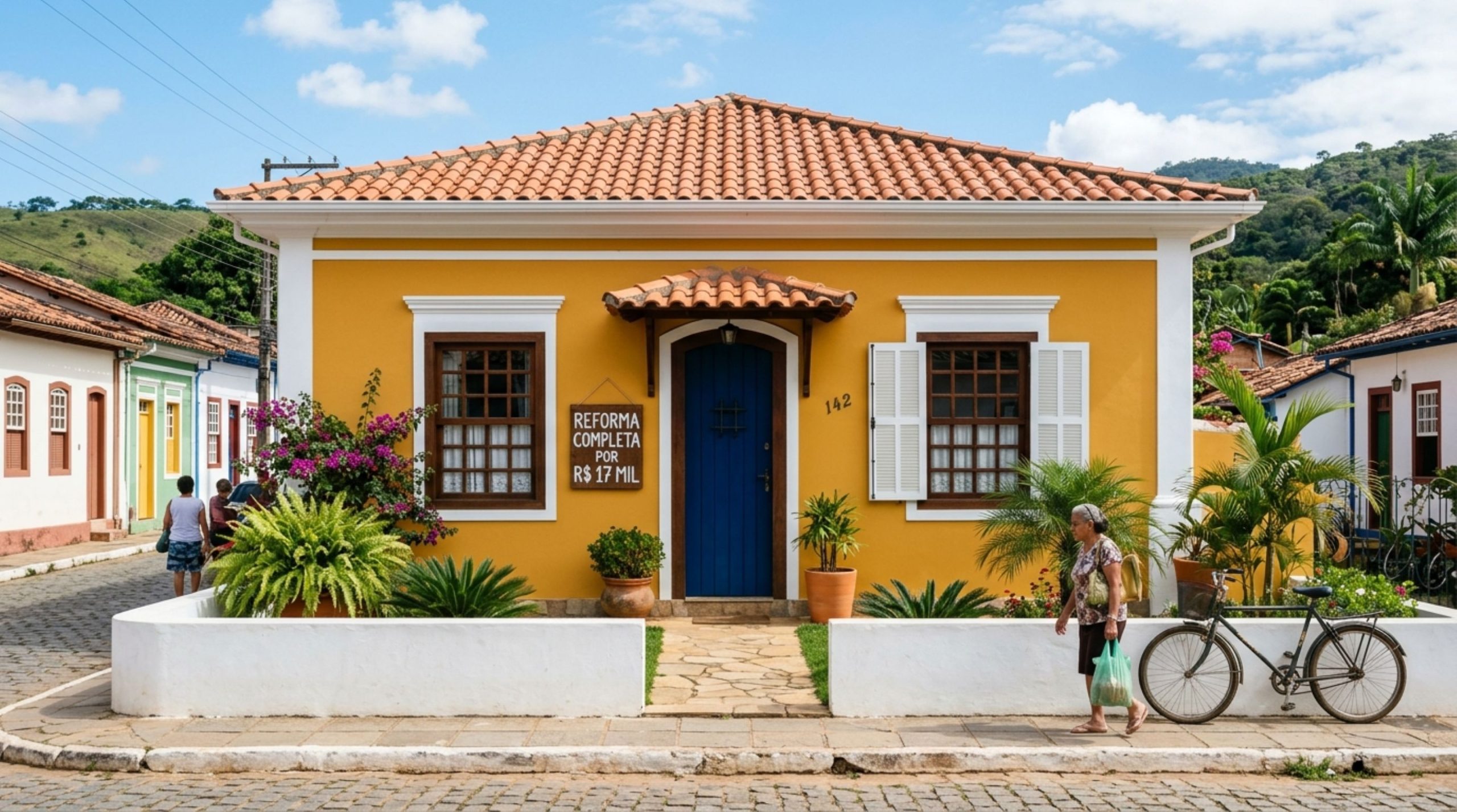 Com apenas R$ 17 mil, casa antiga ganha fachada renovada, cozinha funcional e banheiro completamente reformado