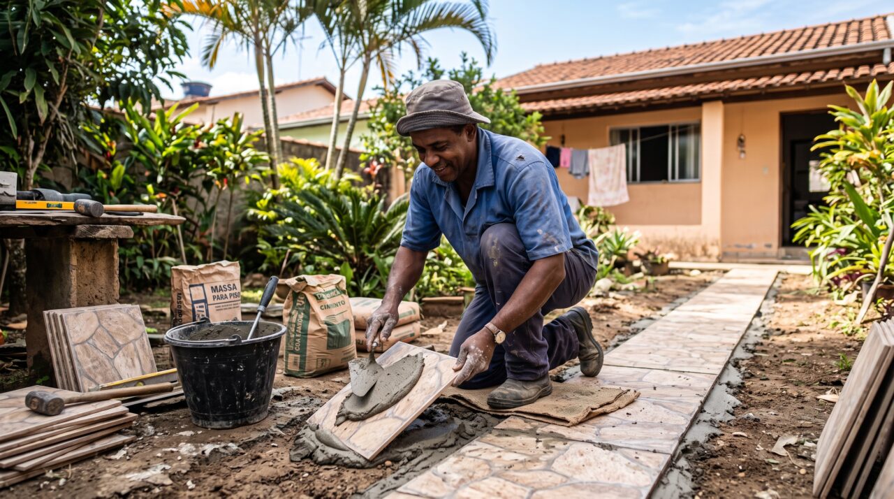 Quanto custa concretar e revestir um quintal de terra de 30 m² para acabar com a poeira e a lama em 2026?